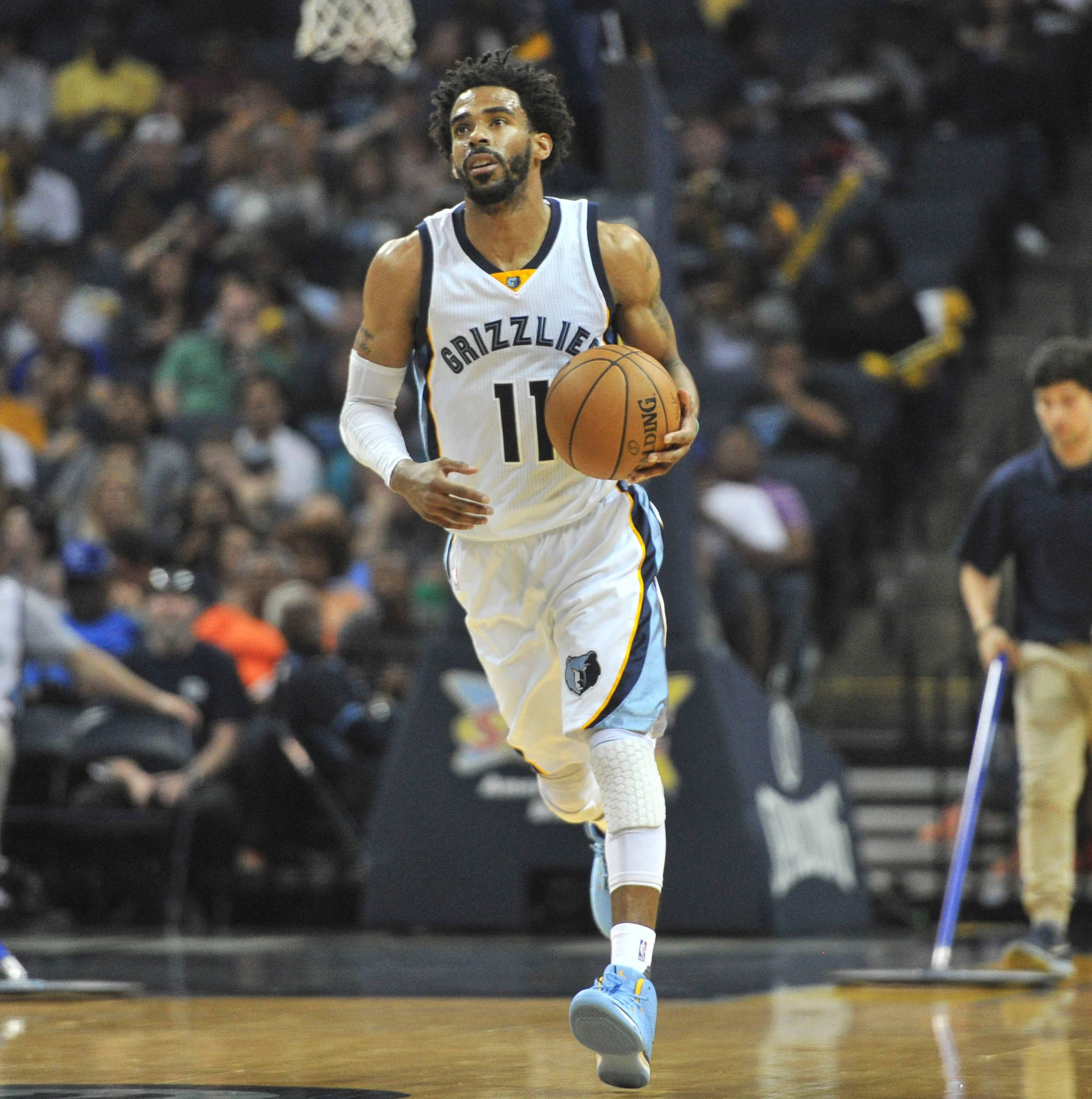 Mike Conley, point guard, white Grizzlies jersey, Full HD Phone Wallpaper