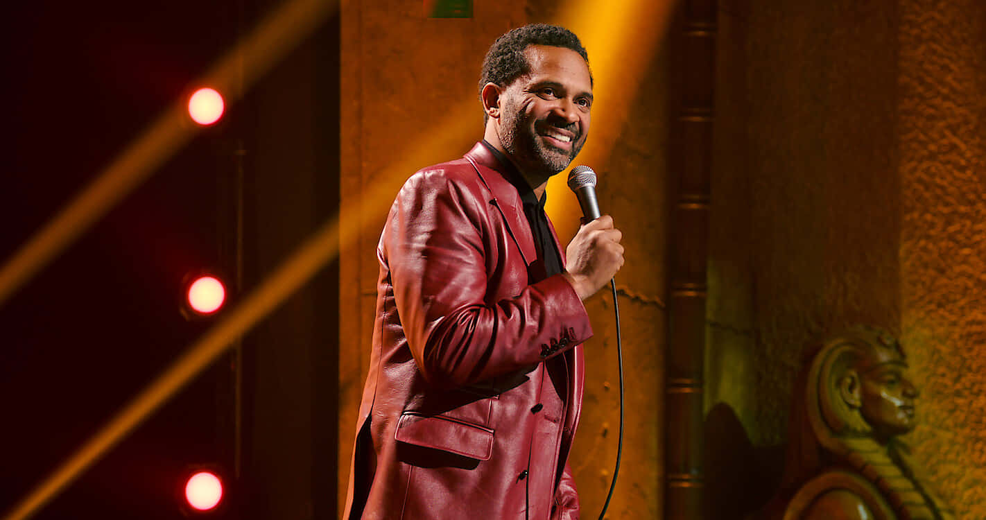 Mike Epps, red leather jacket, microphone, HD Desktop Wallpaper