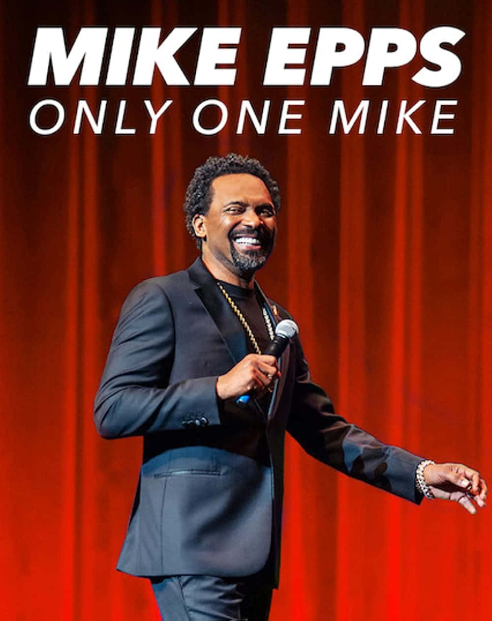 Mike Epps, mic, vibrant red curtain, SD Phone Wallpaper