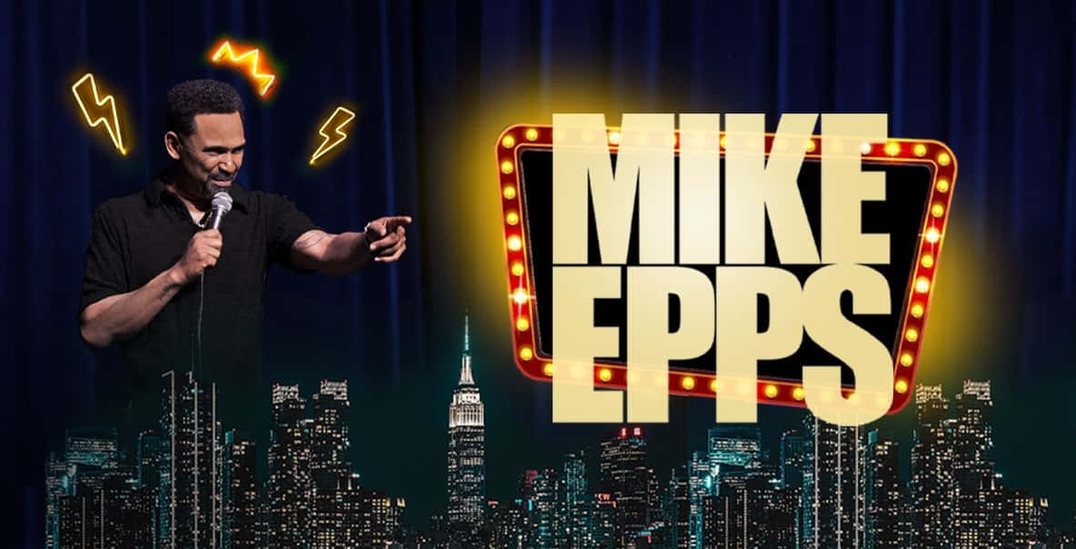 Mike Epps, stand-up Comedian, glowing marquee sign, SD Desktop Wallpaper