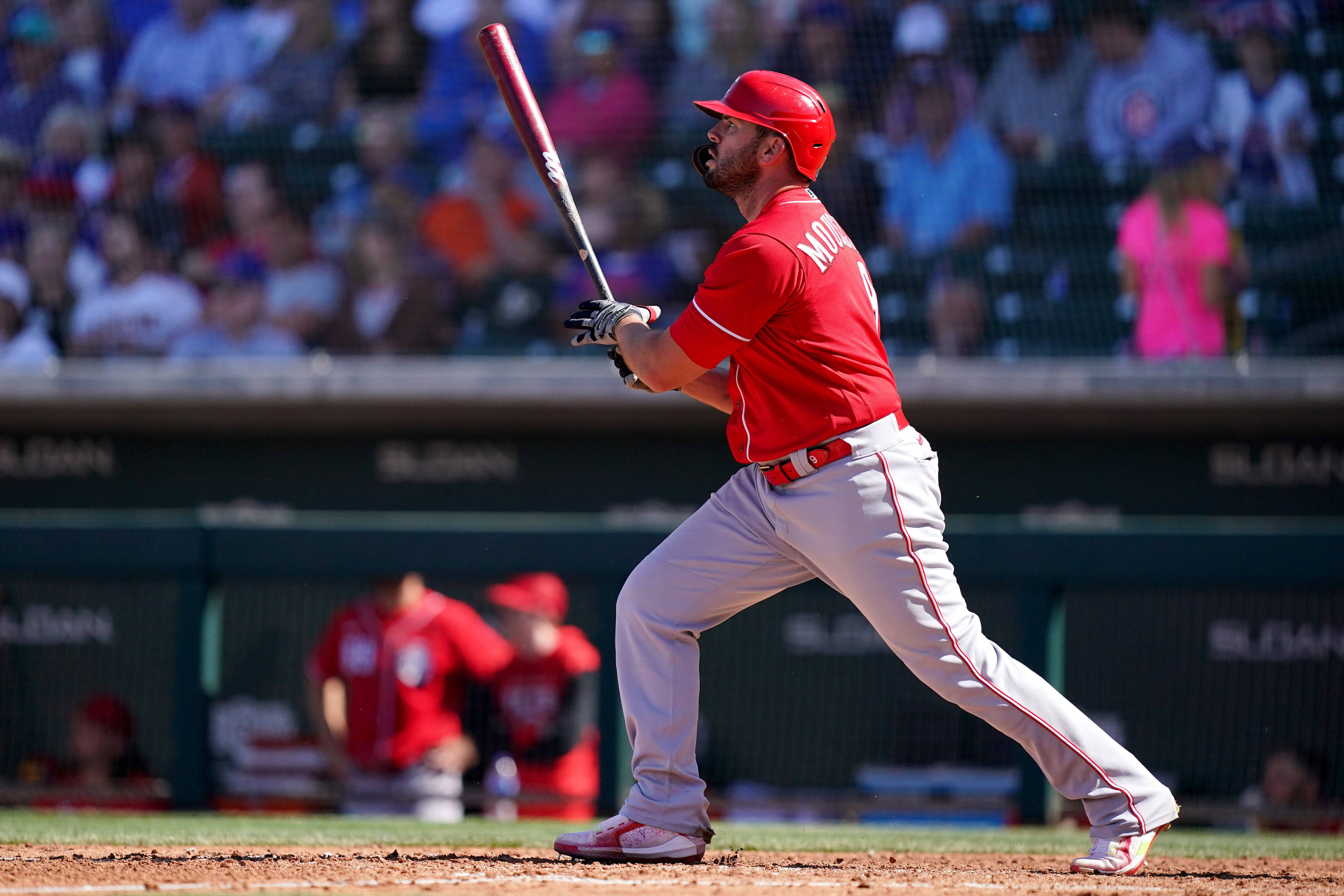 Mike Moustakas, red uniform, bat, 5K Desktop Wallpaper
