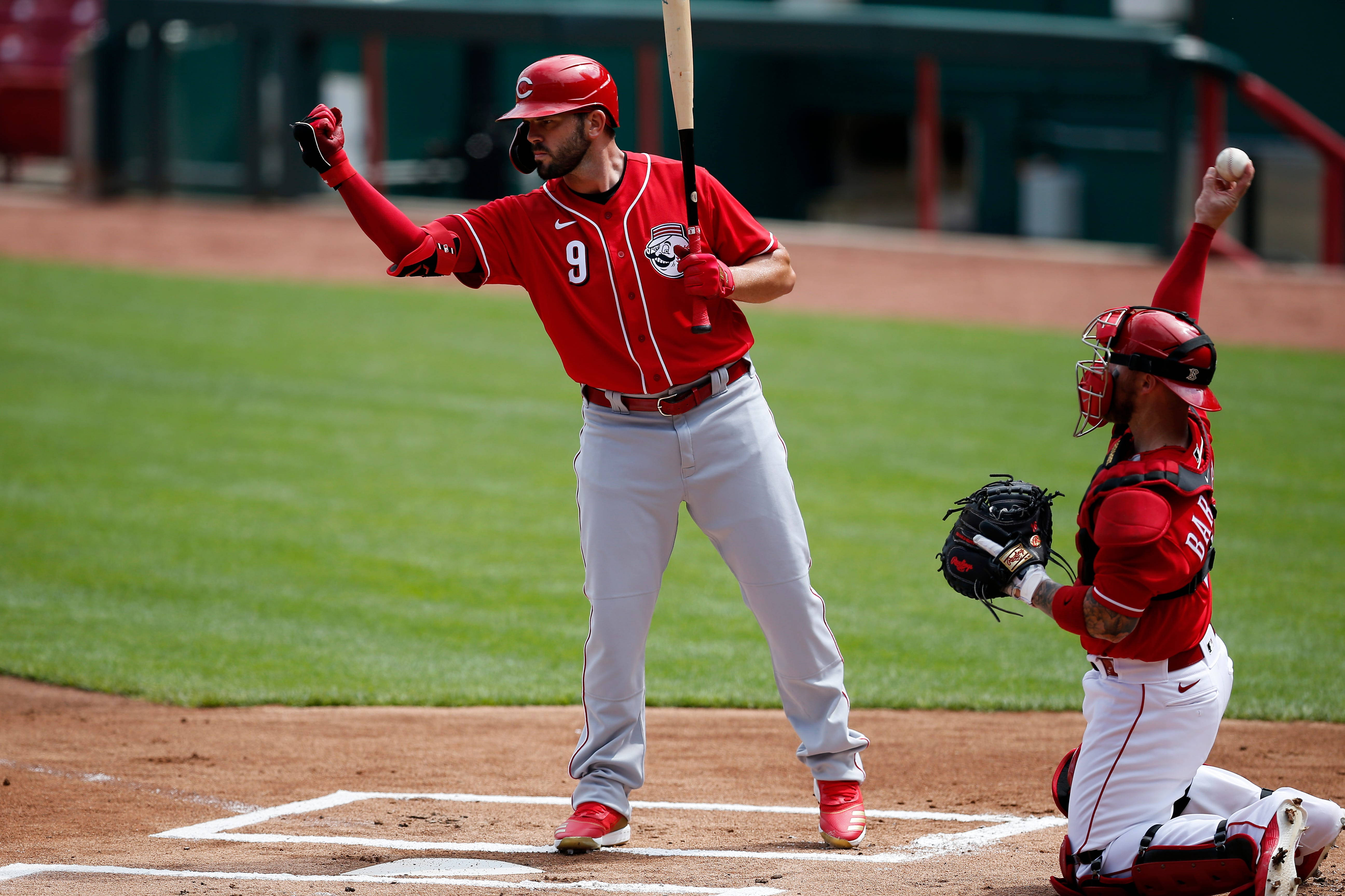Mike Moustakas, red uniform, red gear, 5K Desktop Wallpaper