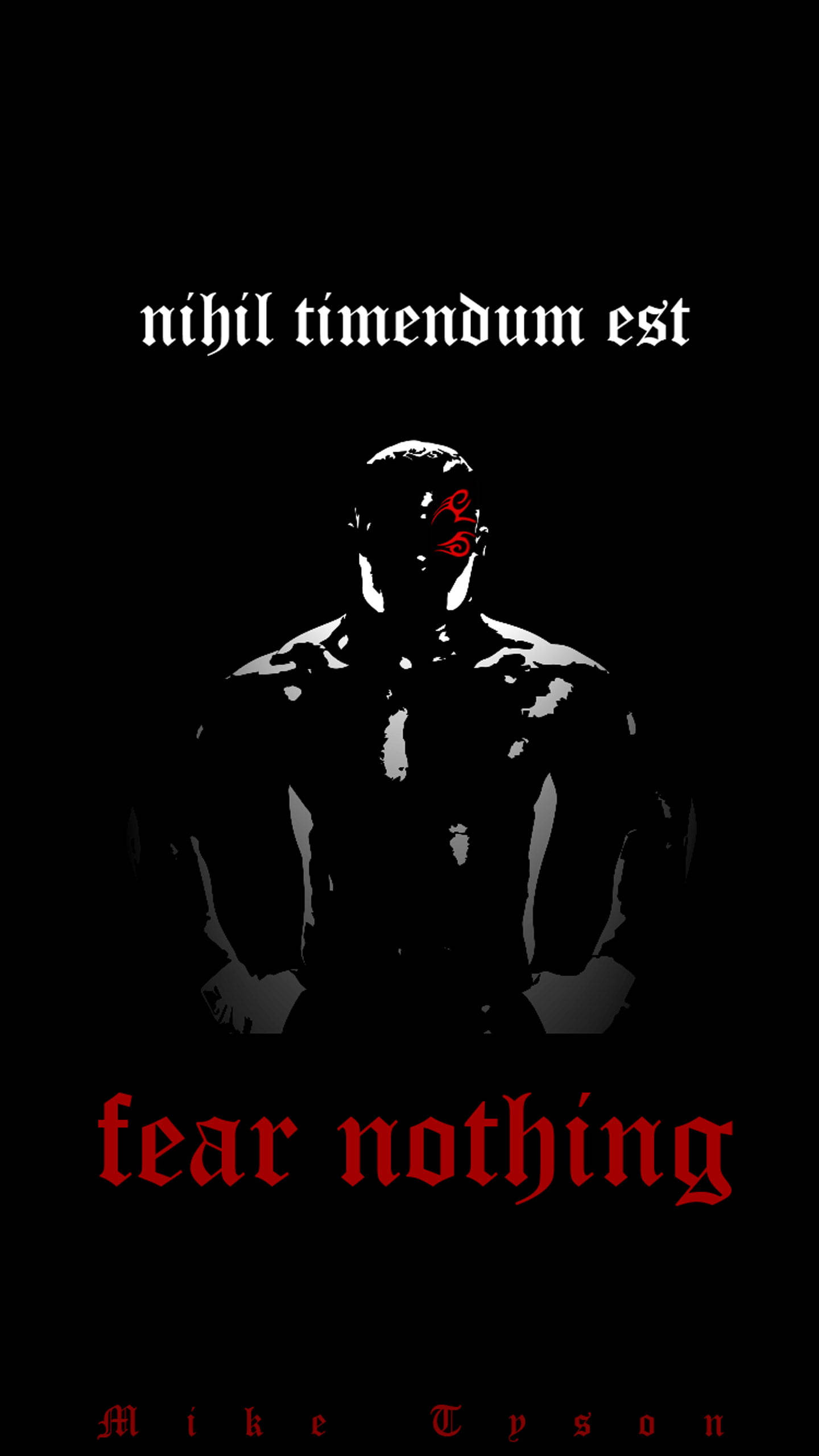 Mike Tyson, Latin text, red eye markings, 2K Phone Wallpaper