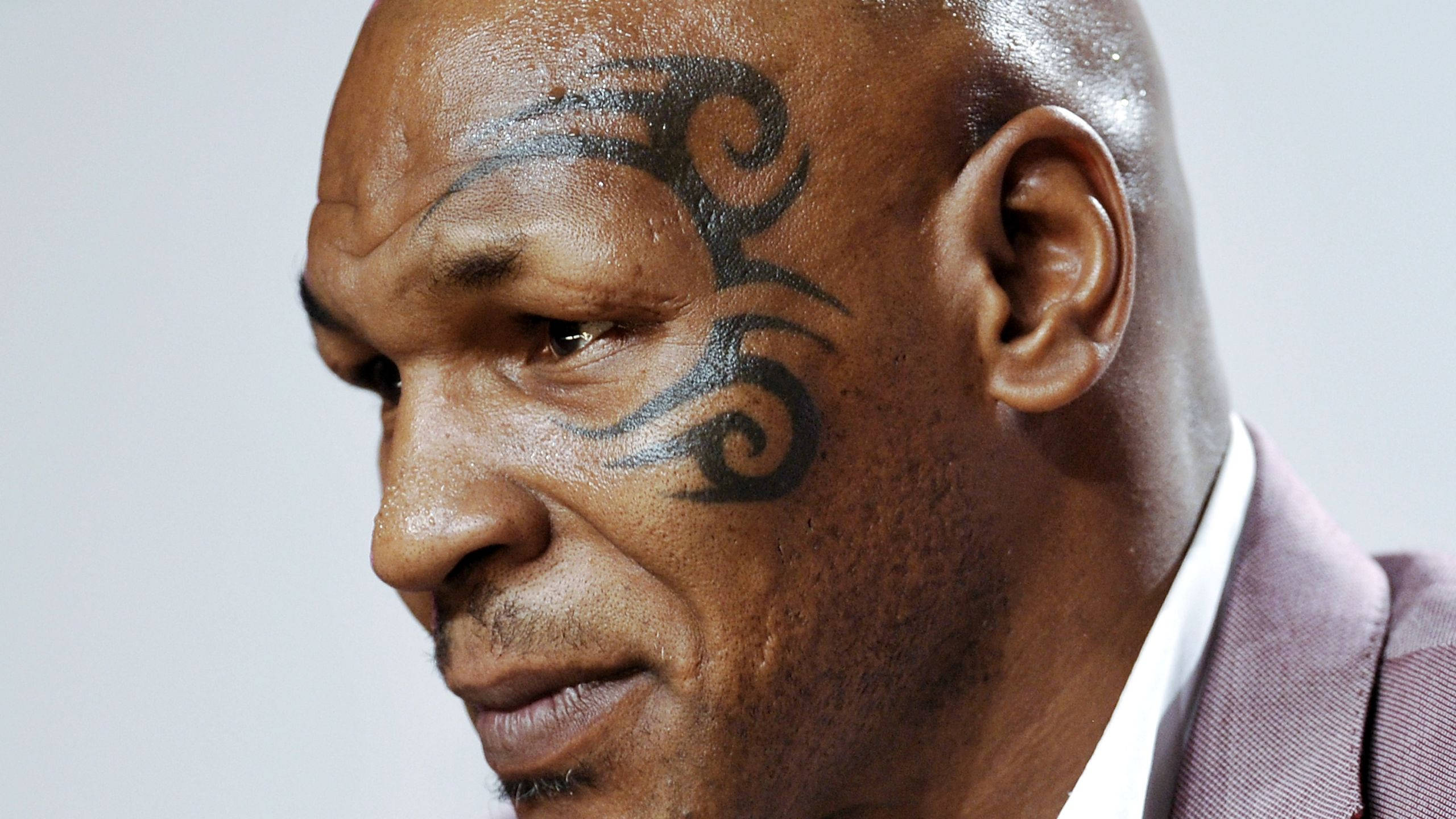 Mike Tyson, 4K, tribal tattoo, 2K Desktop Wallpaper
