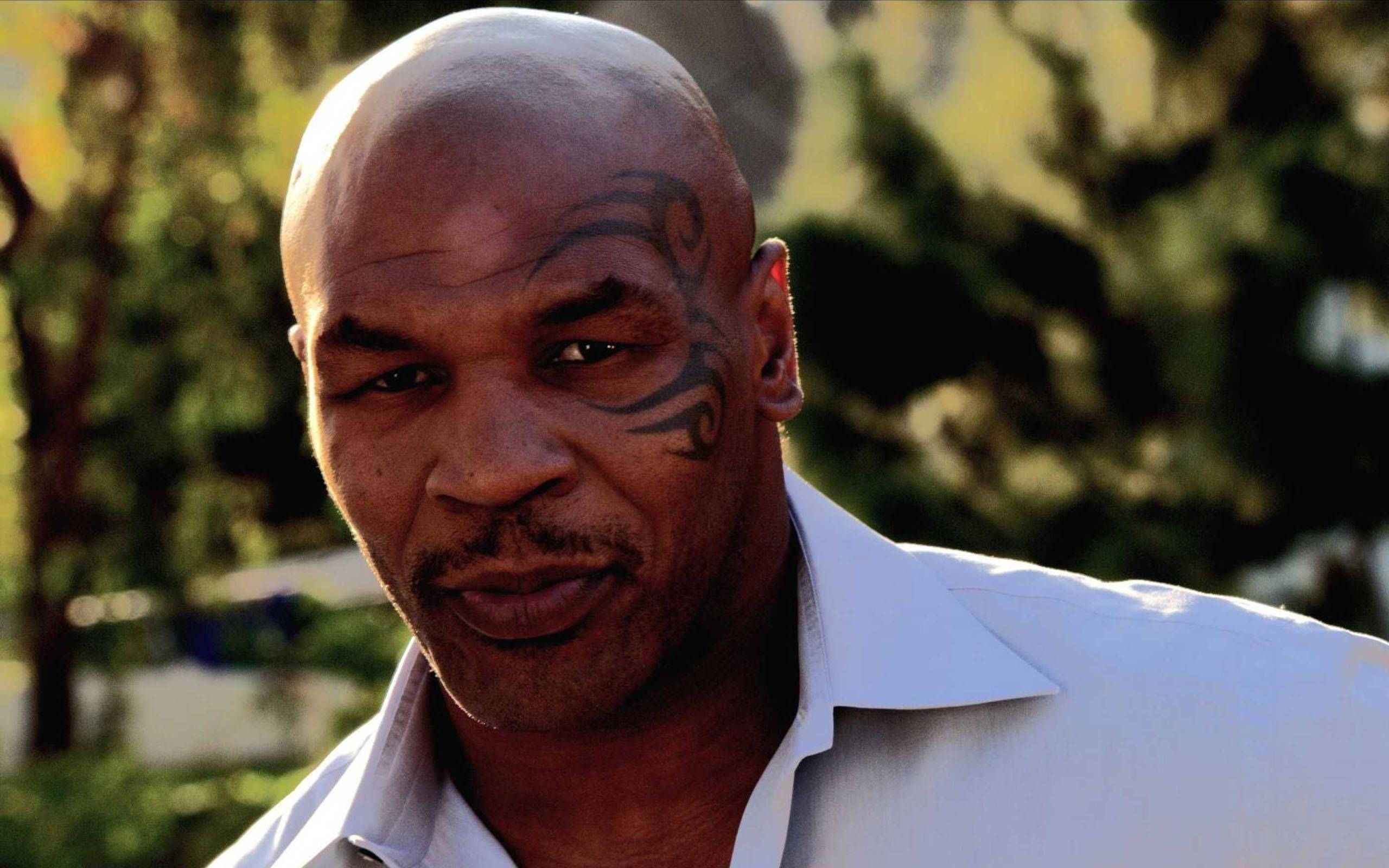 Mike Tyson, 4K, white polo, 2K Desktop Wallpaper