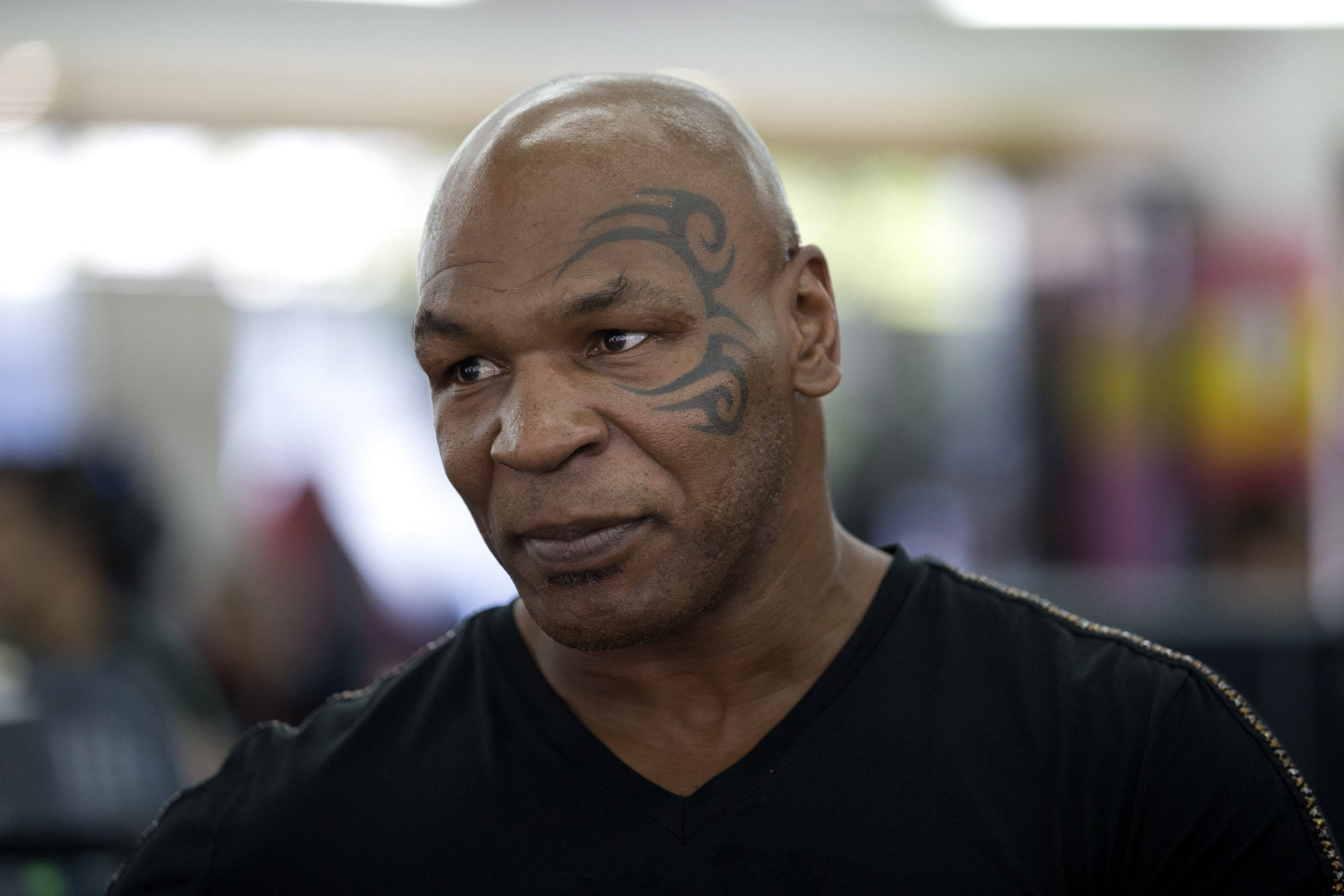 Mike Tyson, 4K, black shirt, 2K Desktop Wallpaper