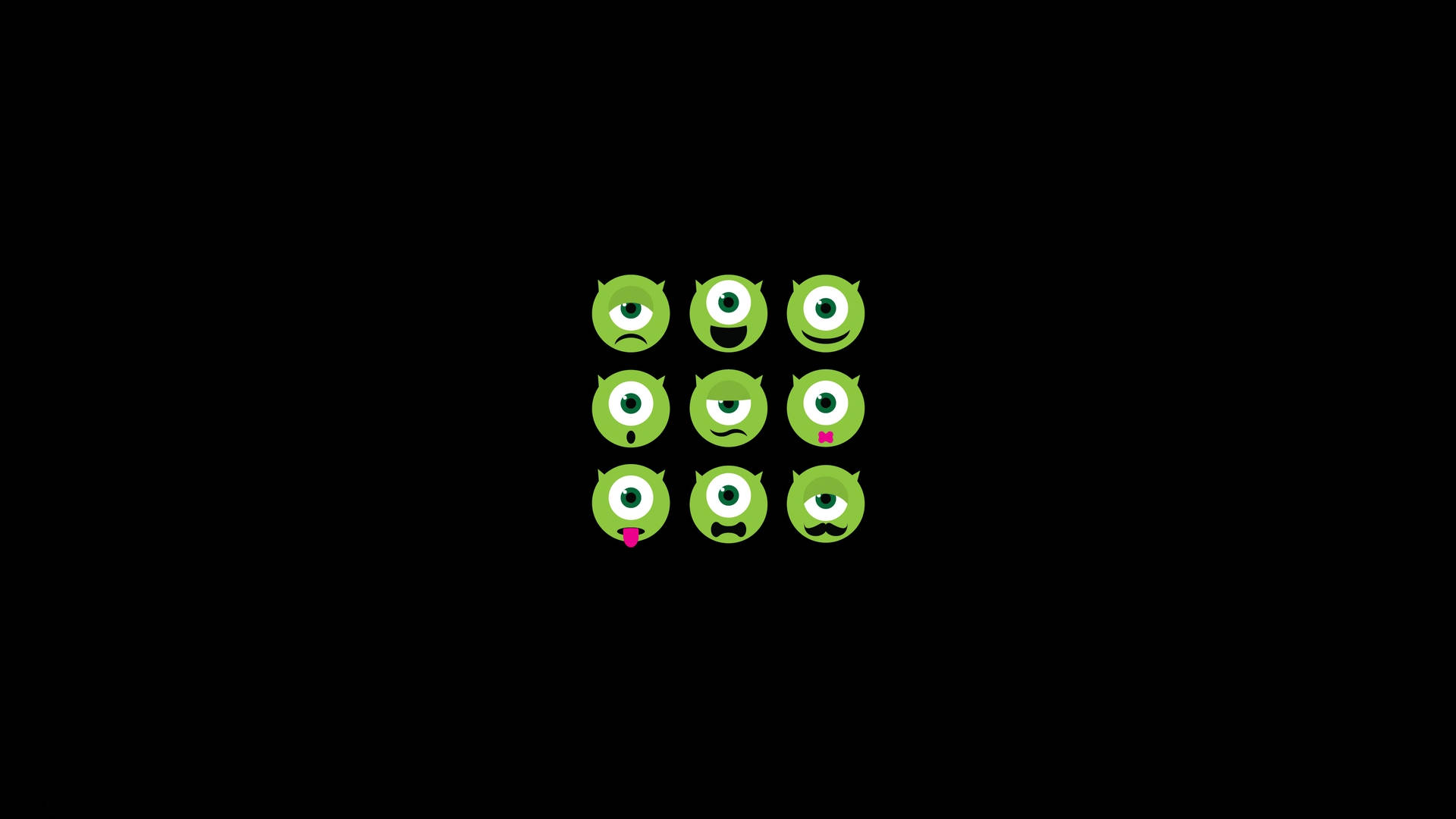 Mike Wazowski, green, cartoon monster, Full HD Desktop Wallpaper