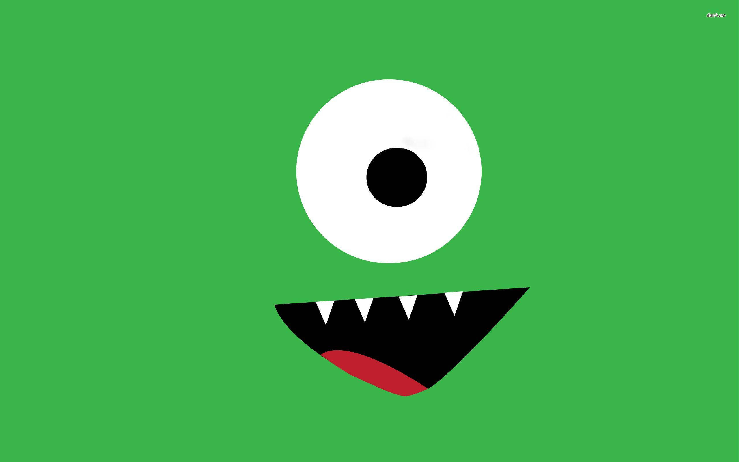 Mike Wazowski, green eye, white eye, 2K Desktop Wallpaper