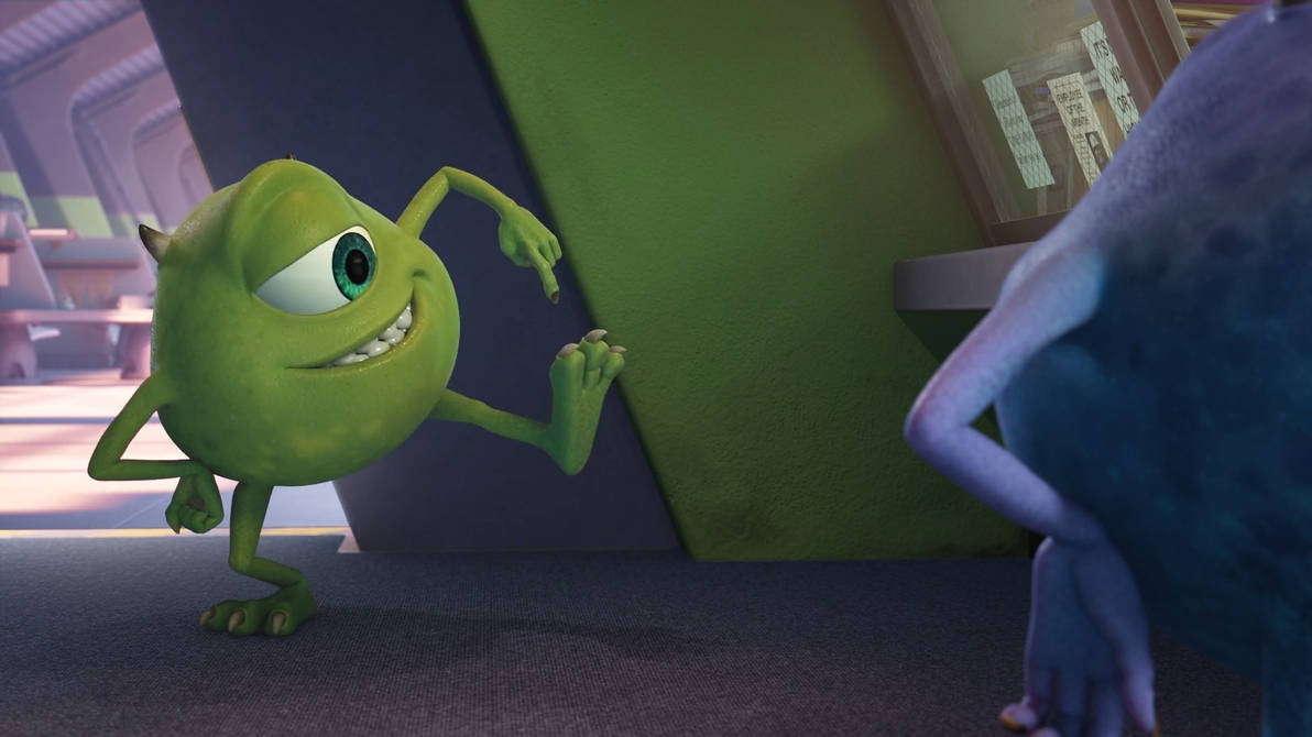 Mike Wazowski, one-eyed monster, blue monster, SD Desktop Wallpaper