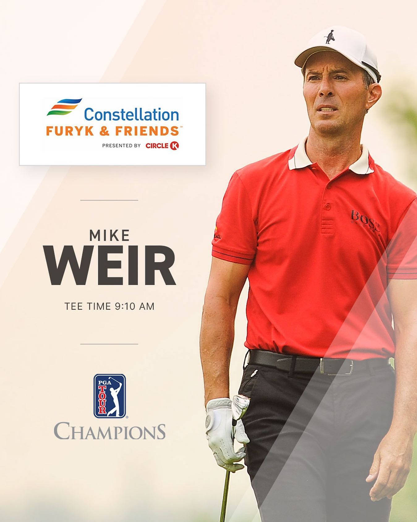 Mike Weir, red polo, white cap, HD Phone Wallpaper
