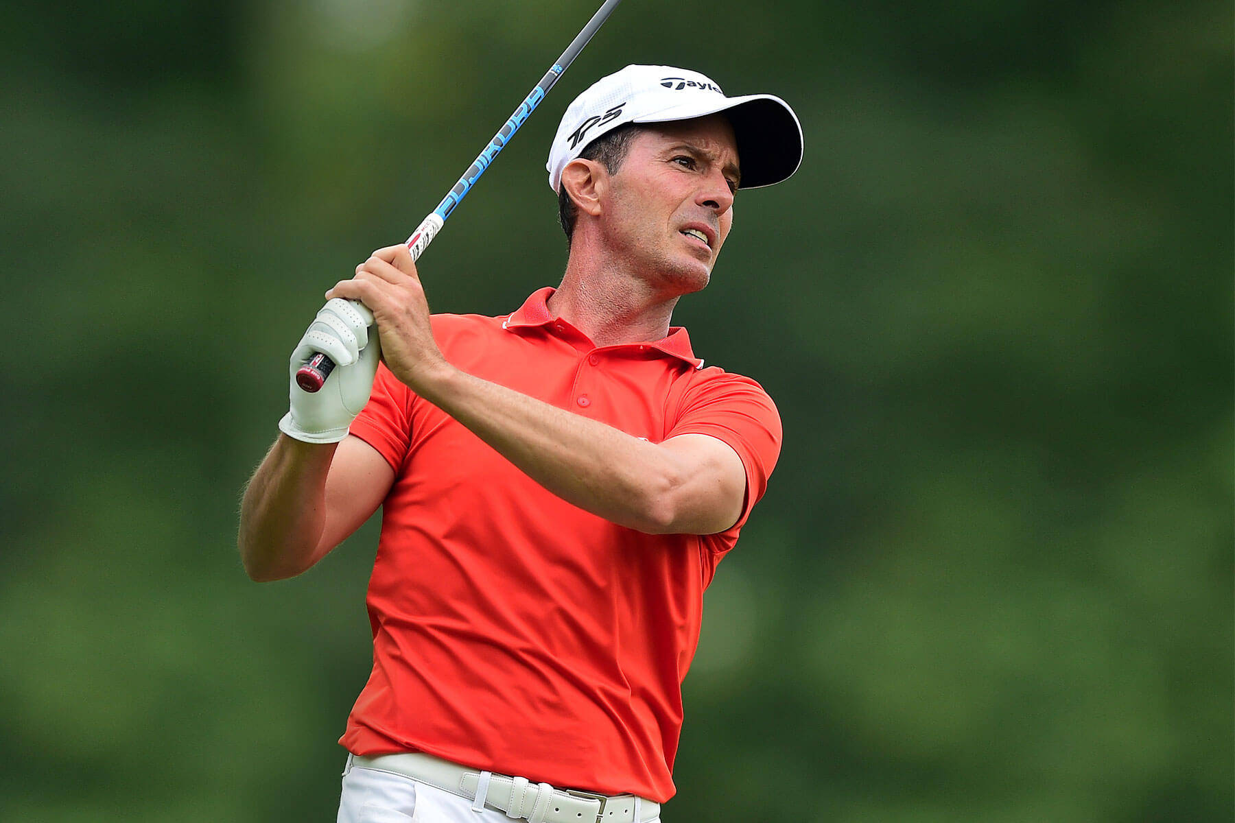 Mike Weir, red polo shirt, white cap, HD Desktop Wallpaper