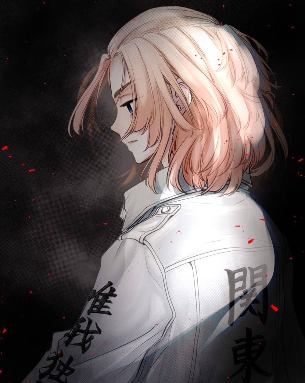 Mikey Bonten, pink hair, white jacket, SD Phone Wallpaper