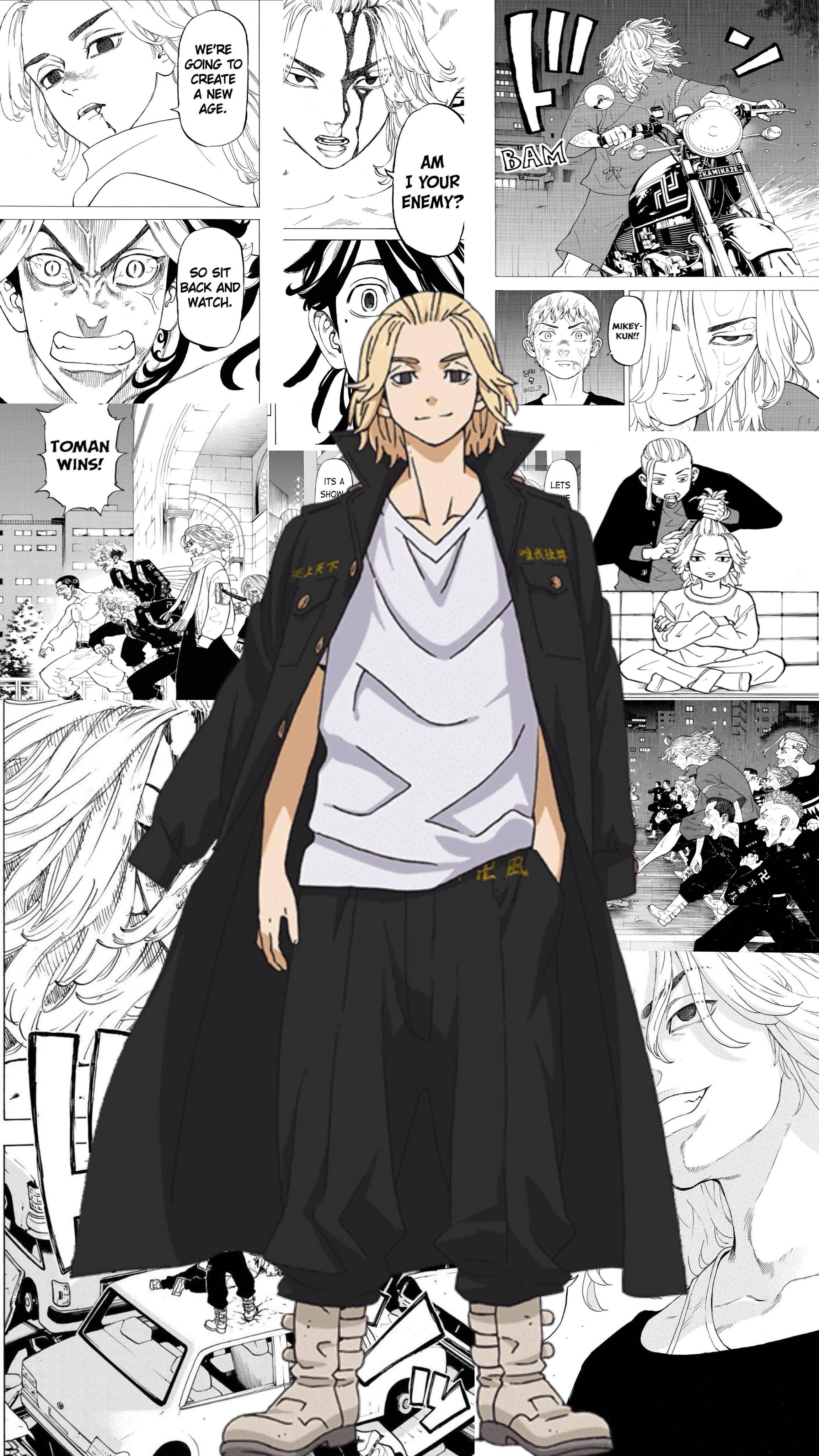 Mikey Bonten, iPhone Display, blonde anime character, 4K Phone Wallpaper