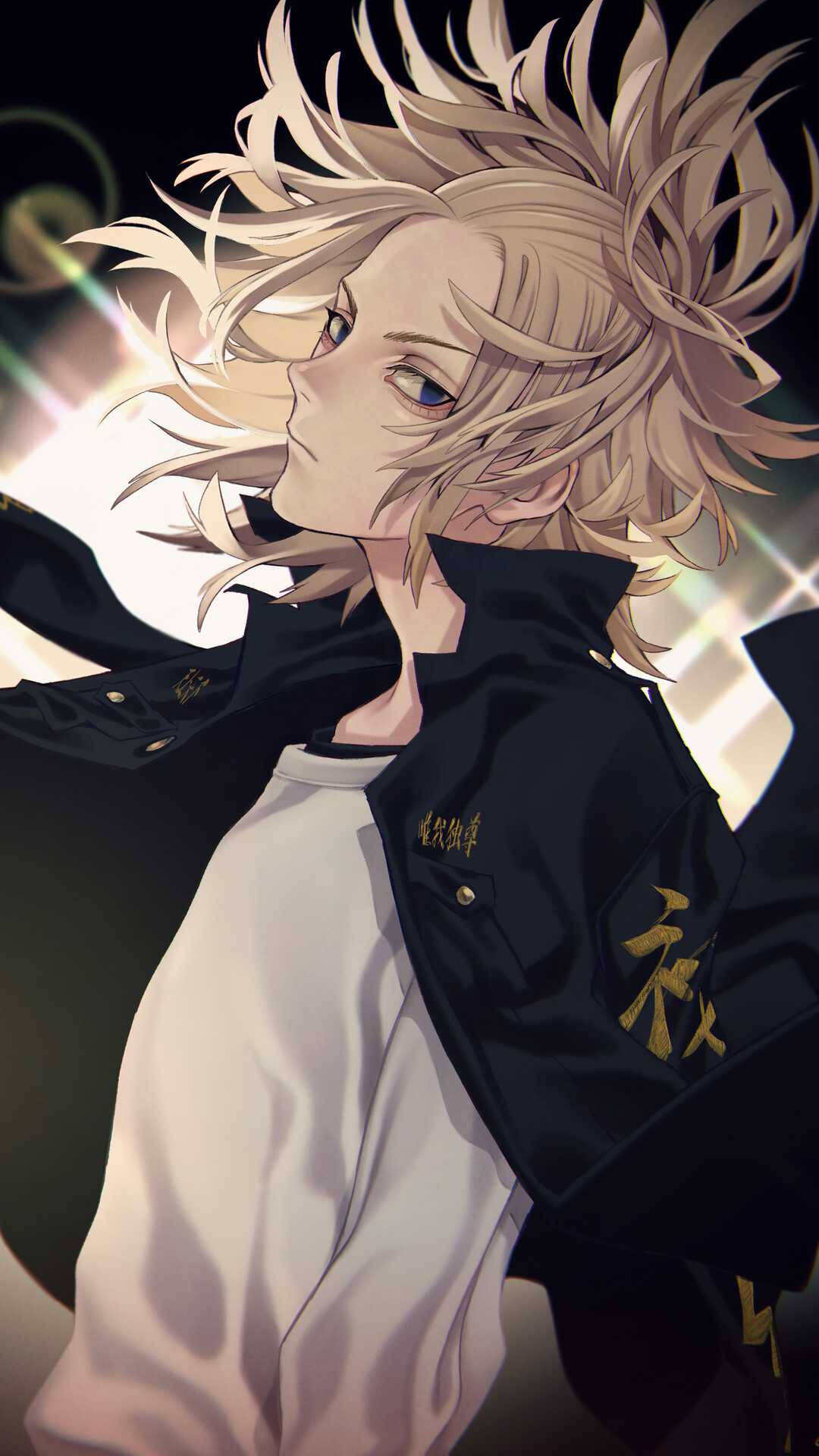Mikey Bonten, spiky blonde hair, blue eyes, Full HD Phone Wallpaper