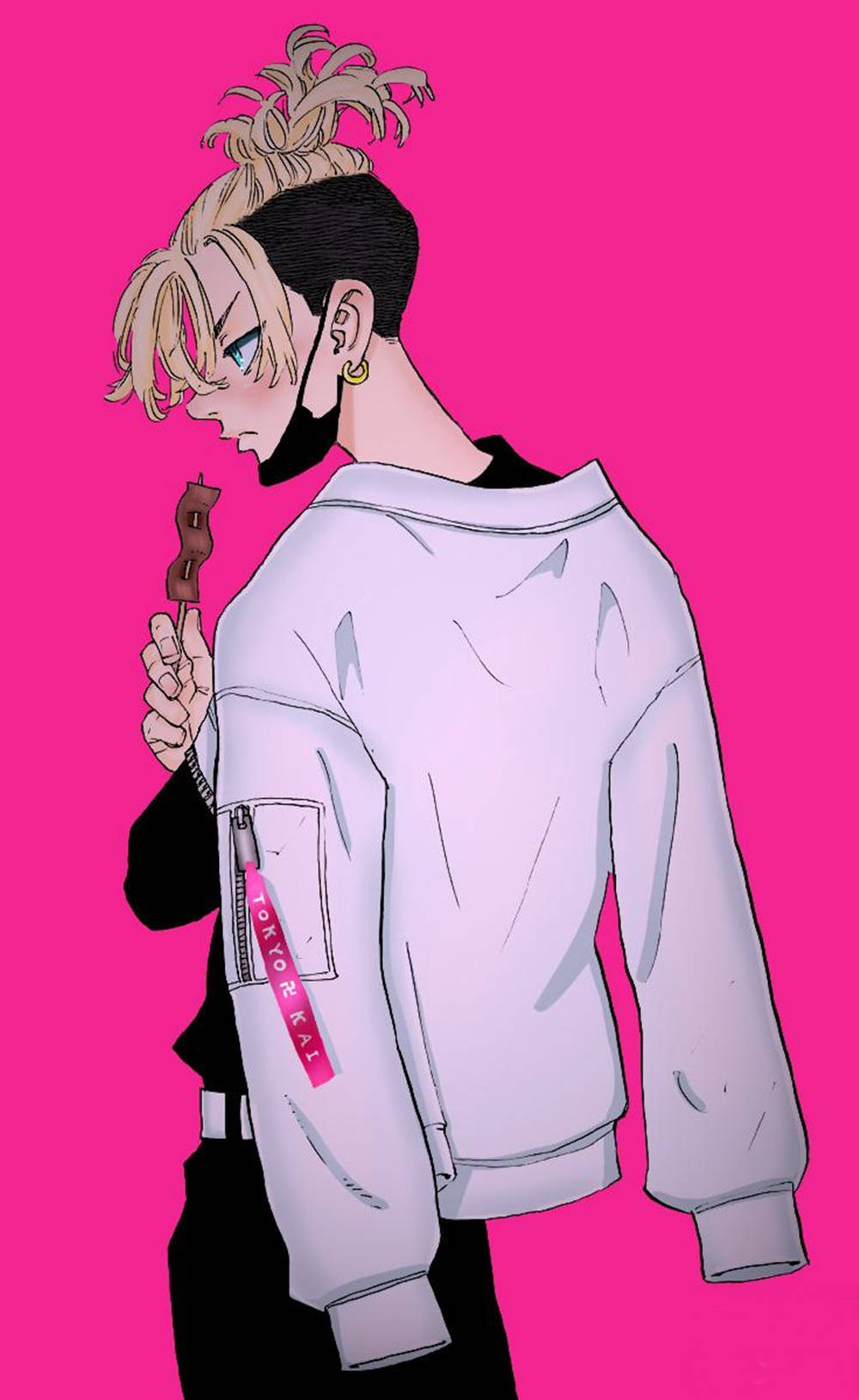 Mikey Bonten, pink backdrop, blonde hair, HD Phone Wallpaper