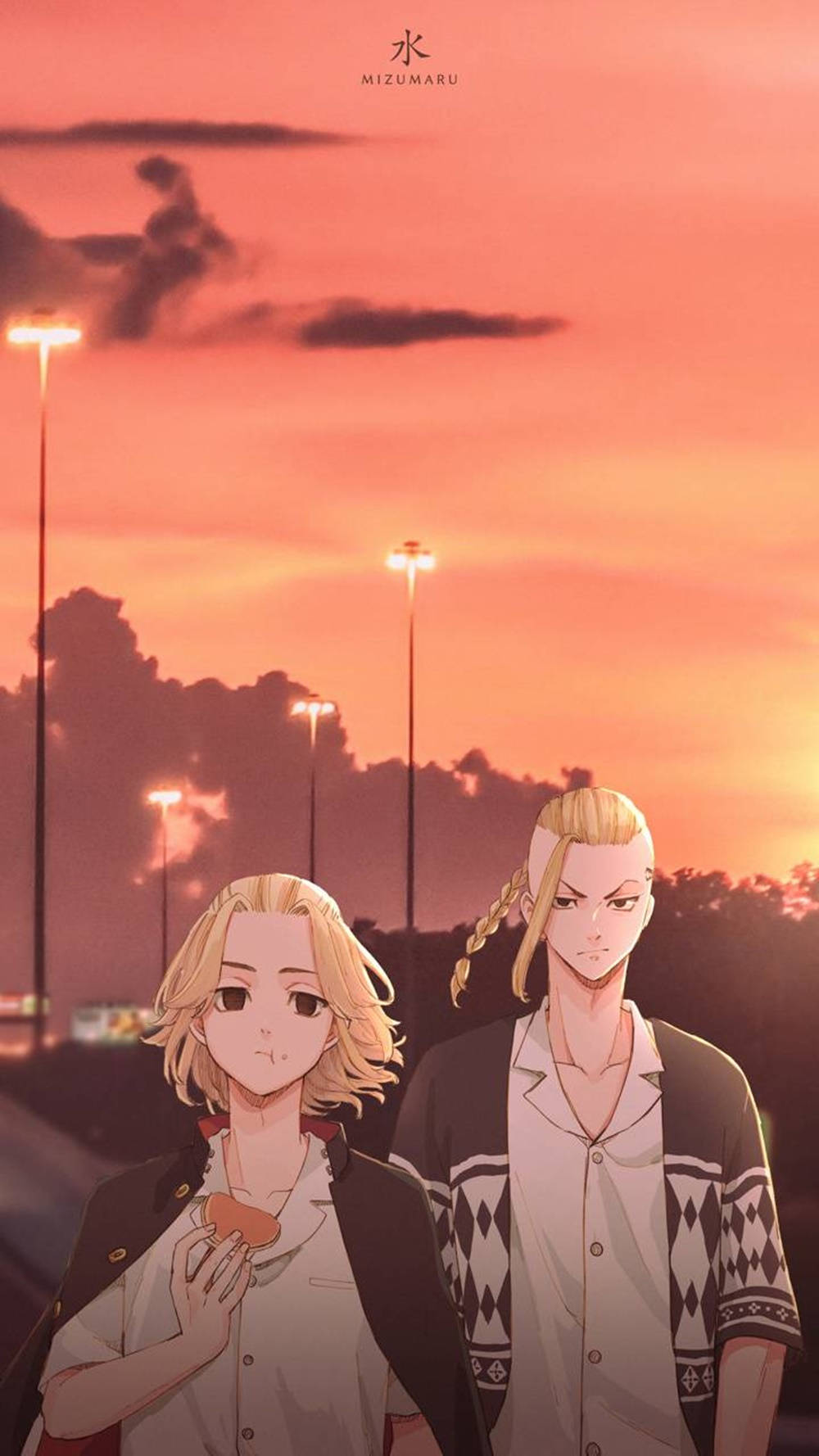 Mikey Bonten, anime characters, glowing streetlights, HD Phone Wallpaper