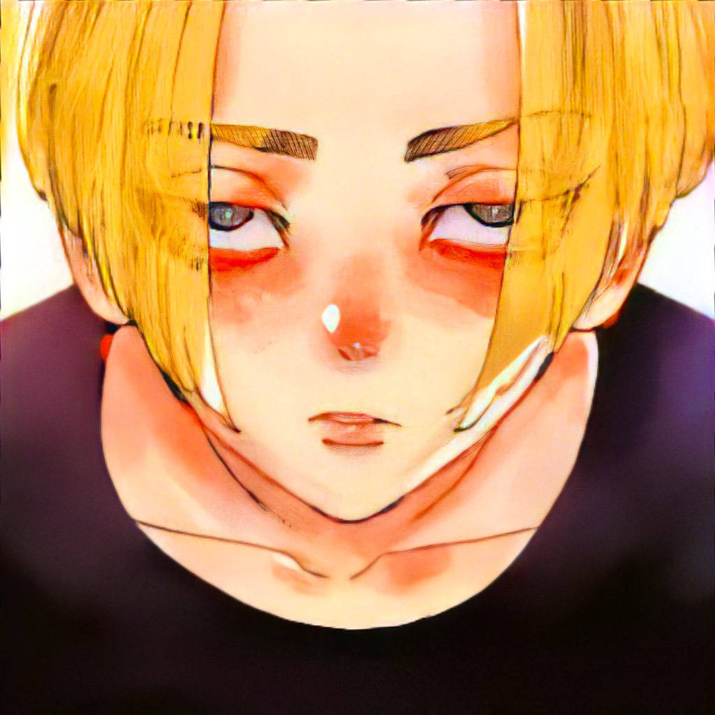 Mikey Bonten, blonde-haired, red-rimmed eyes, SD Desktop Wallpaper