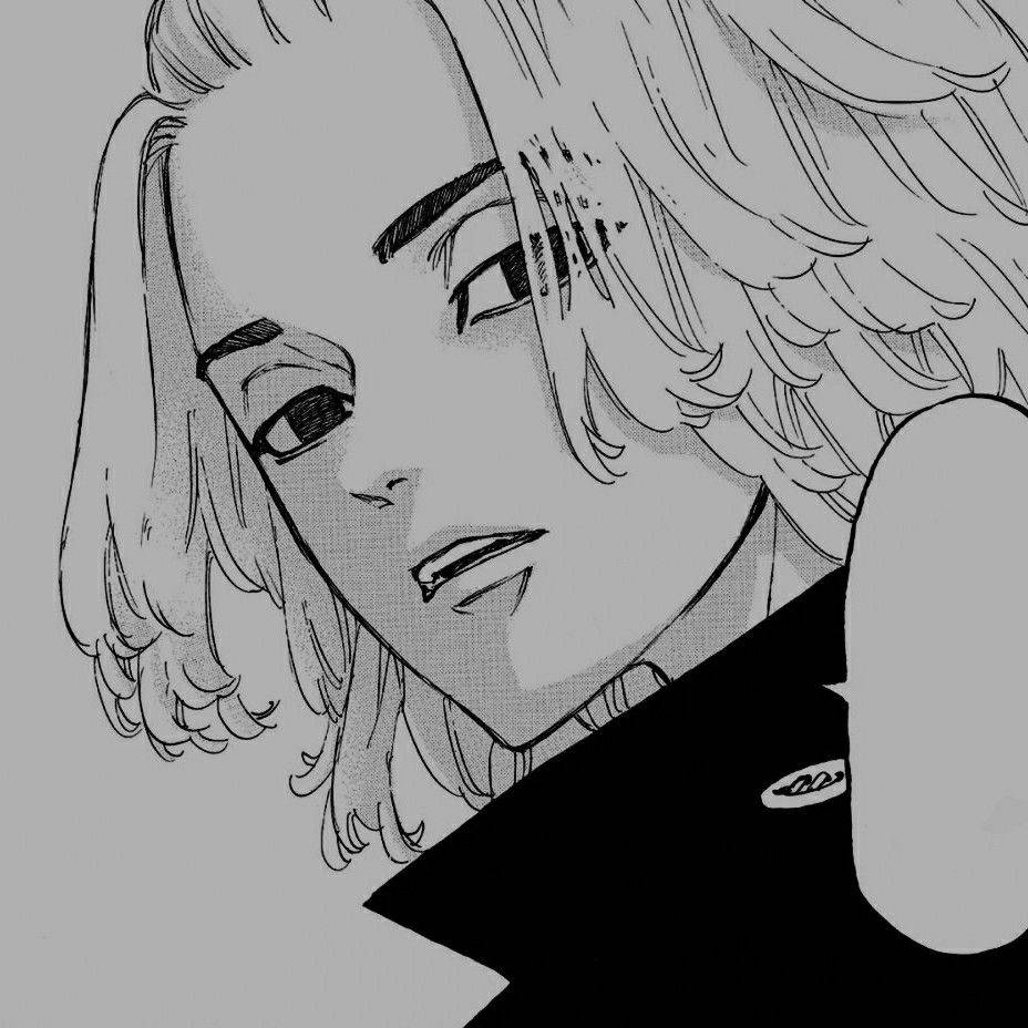 Mikey Tokyo Revengers, anime-style, black and white, SD Desktop Wallpaper