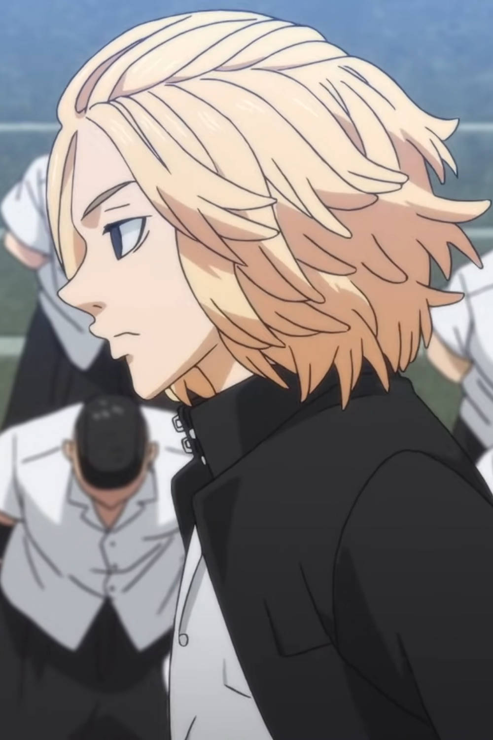 Mikey Tokyo Revengers, blonde anime character, black jacket, HD Phone Wallpaper