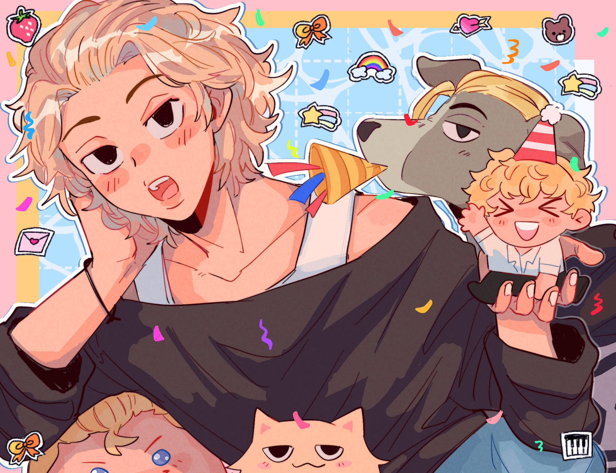 Mikey Tokyo Revengers, blonde-haired, smiling child, Full HD Desktop Wallpaper