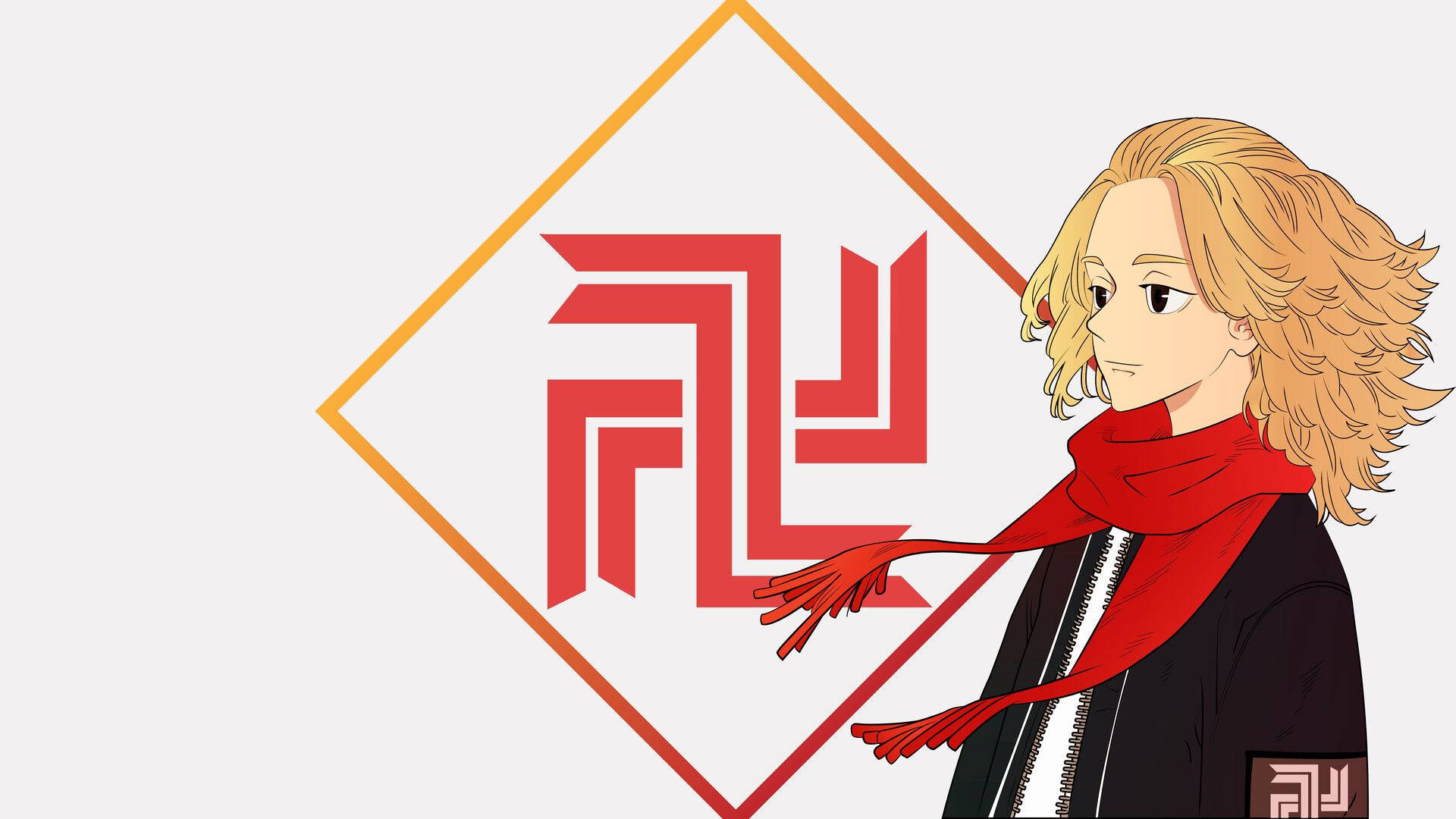 Mikey Tokyo Revengers, blonde hair, red scarf, Full HD Desktop Wallpaper
