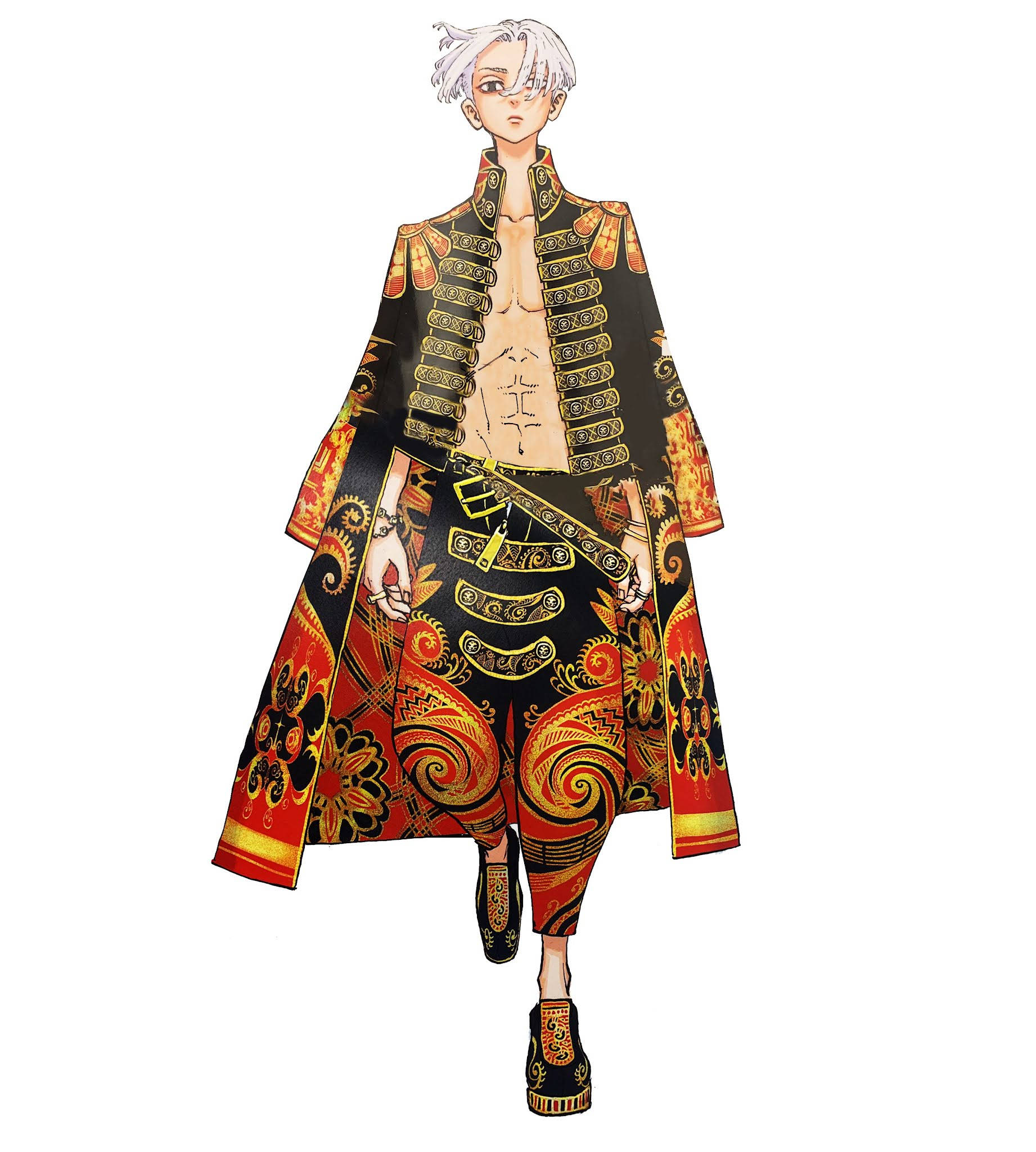 Mikey Tokyo Revengers, white hair, black coat, Full HD Phone Wallpaper