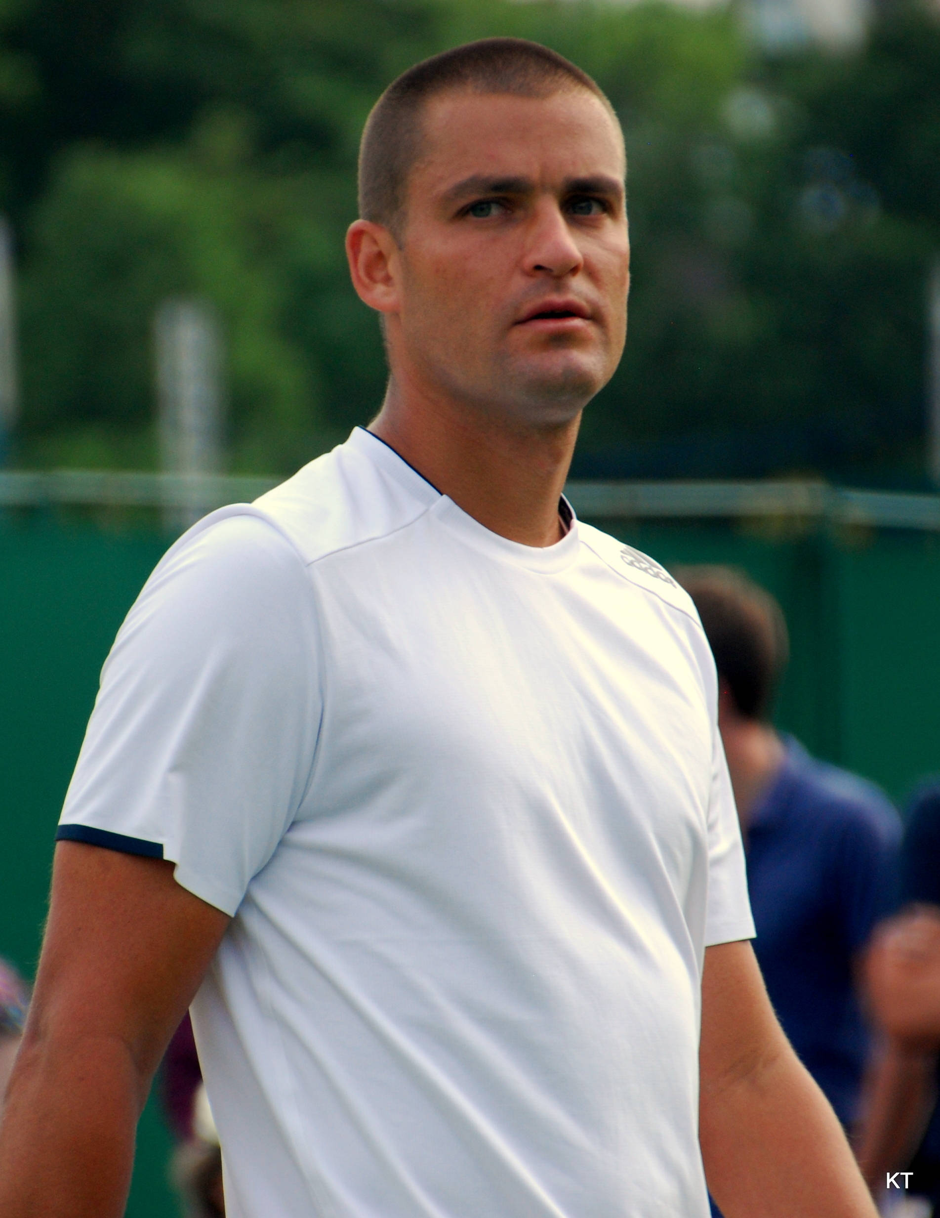 Mikhail Youzhny, white shirt, tennis player, Full HD Phone Wallpaper