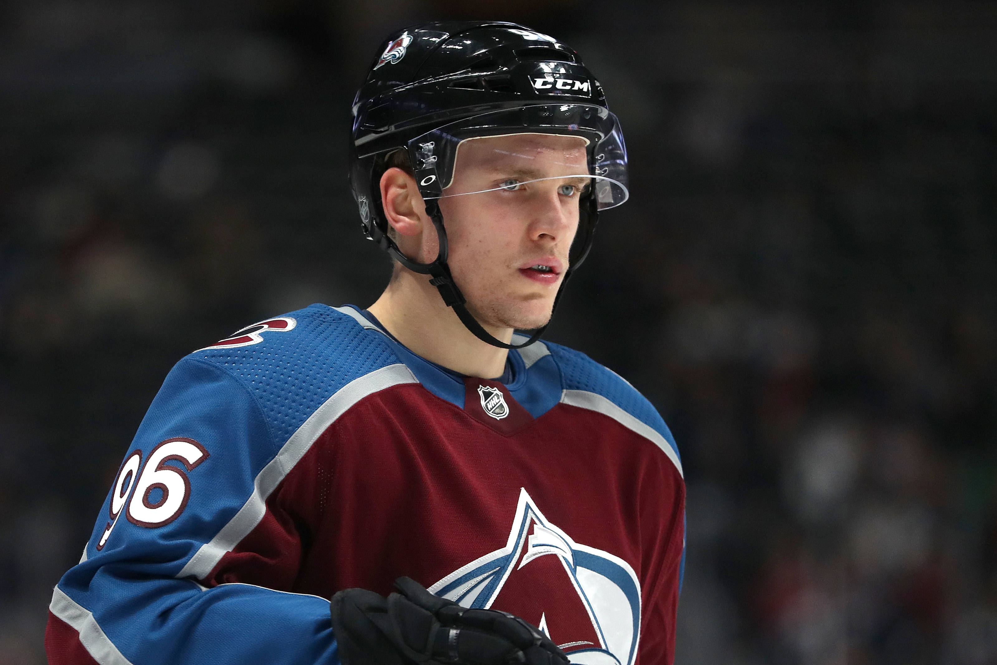 Mikko Rantanen, blue and maroon jersey, number 96, 2K Desktop Wallpaper