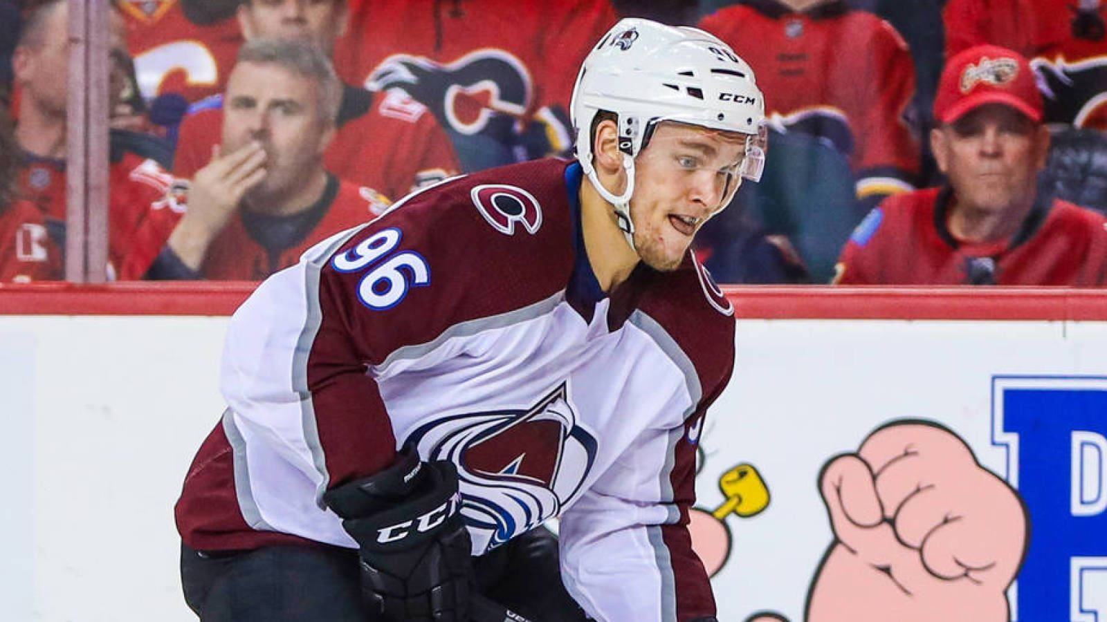 Mikko Rantanen, maroon and white uniform, ice, HD Desktop Wallpaper