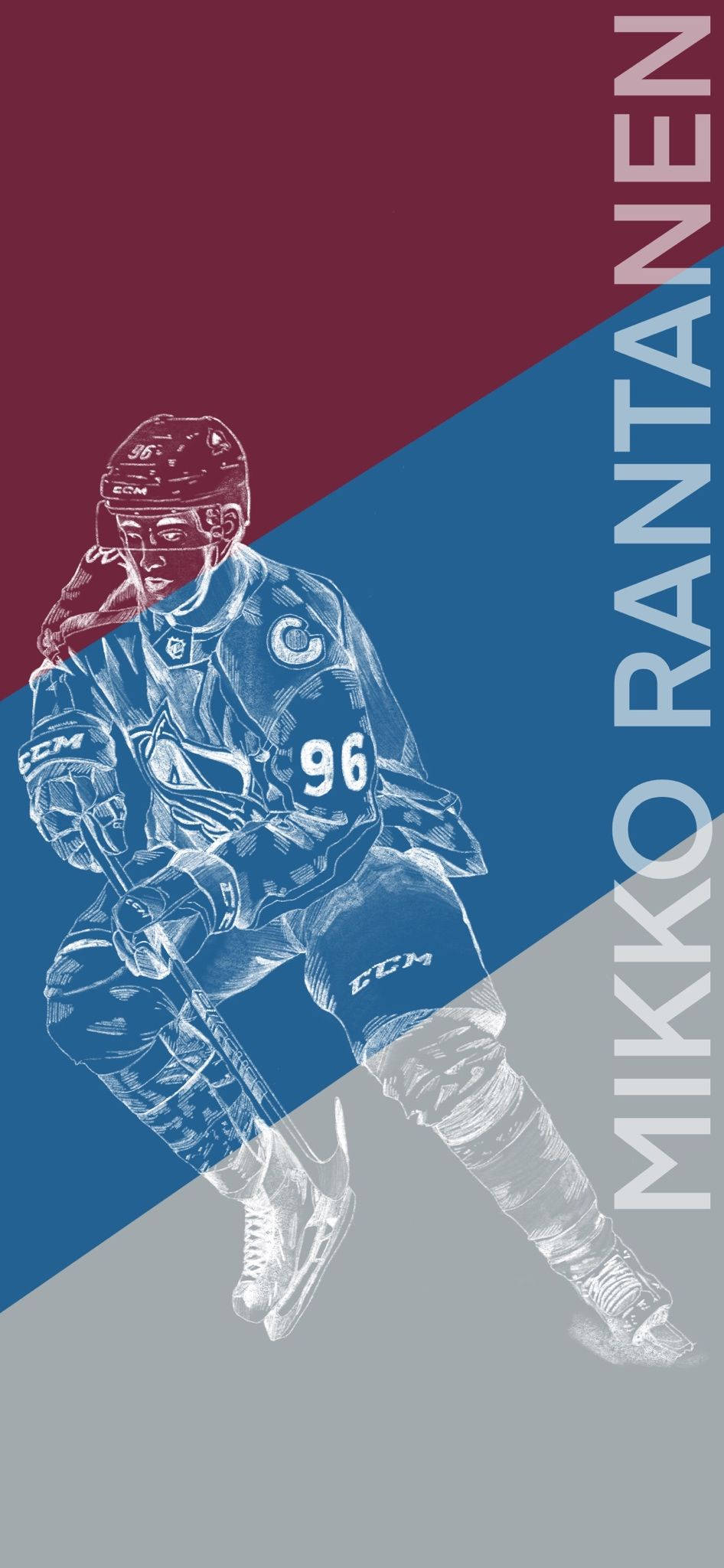Mikko Rantanen, blue and white gear, maroon blue, Full HD Phone Wallpaper