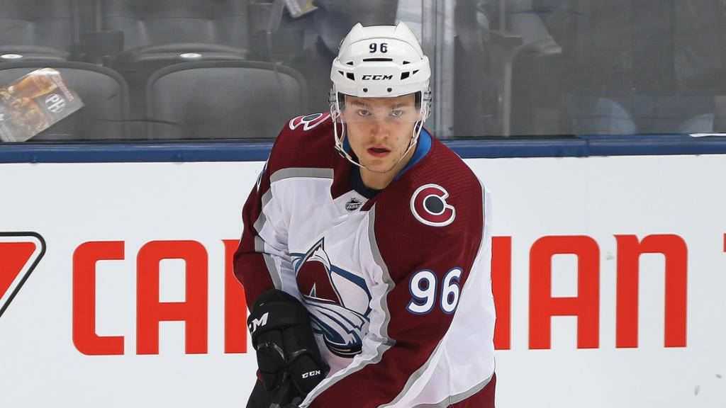 Mikko Rantanen, maroon and white uniform, number 96, SD Desktop Wallpaper