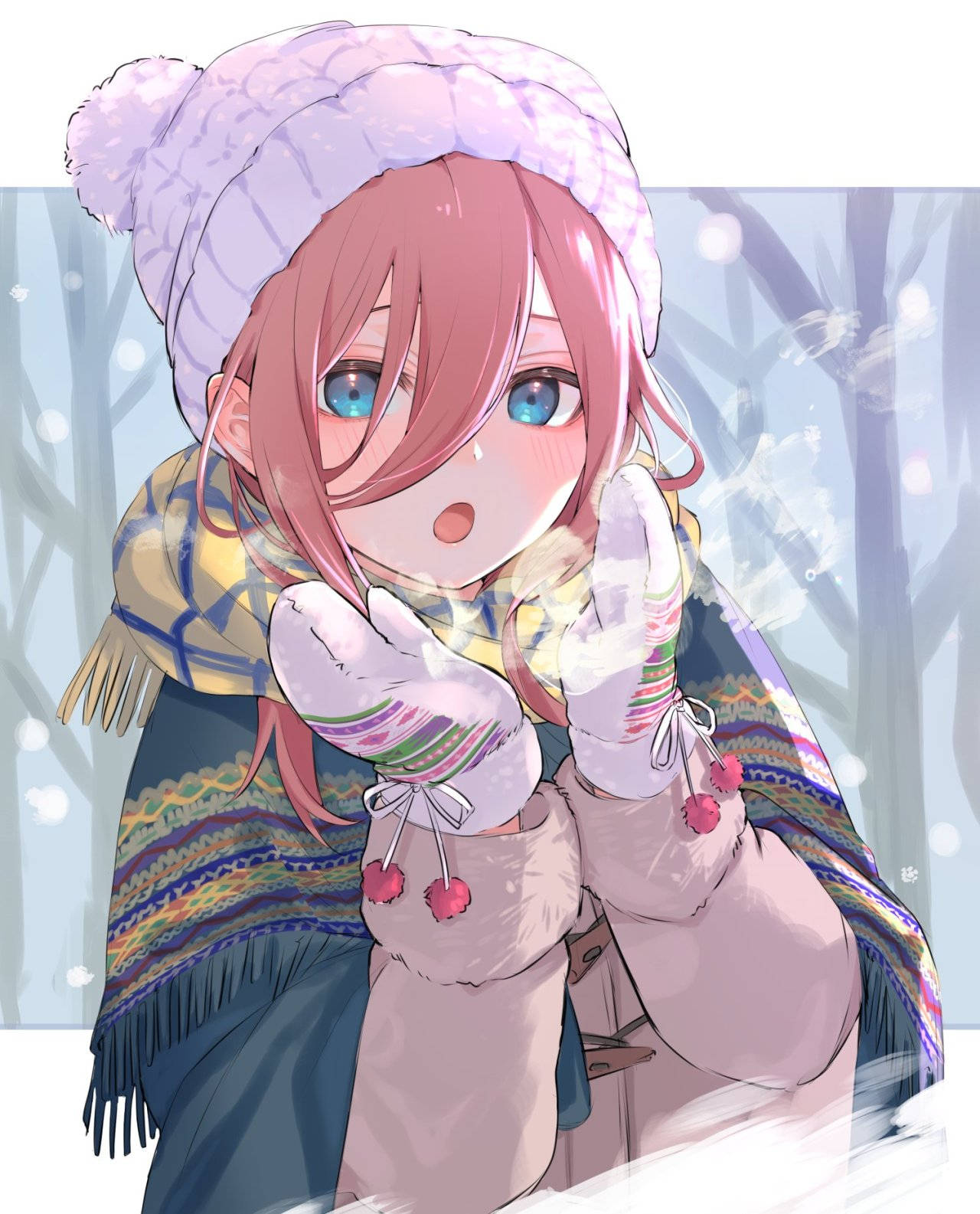 Miku Nakano, pink hair, blue eyes, HD Phone Wallpaper