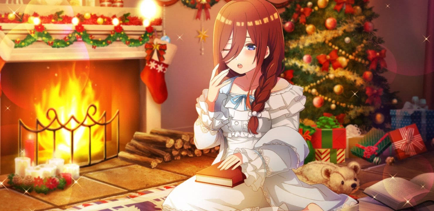 Miku Nakano, Christmas Eve, white dress, HD Desktop Wallpaper