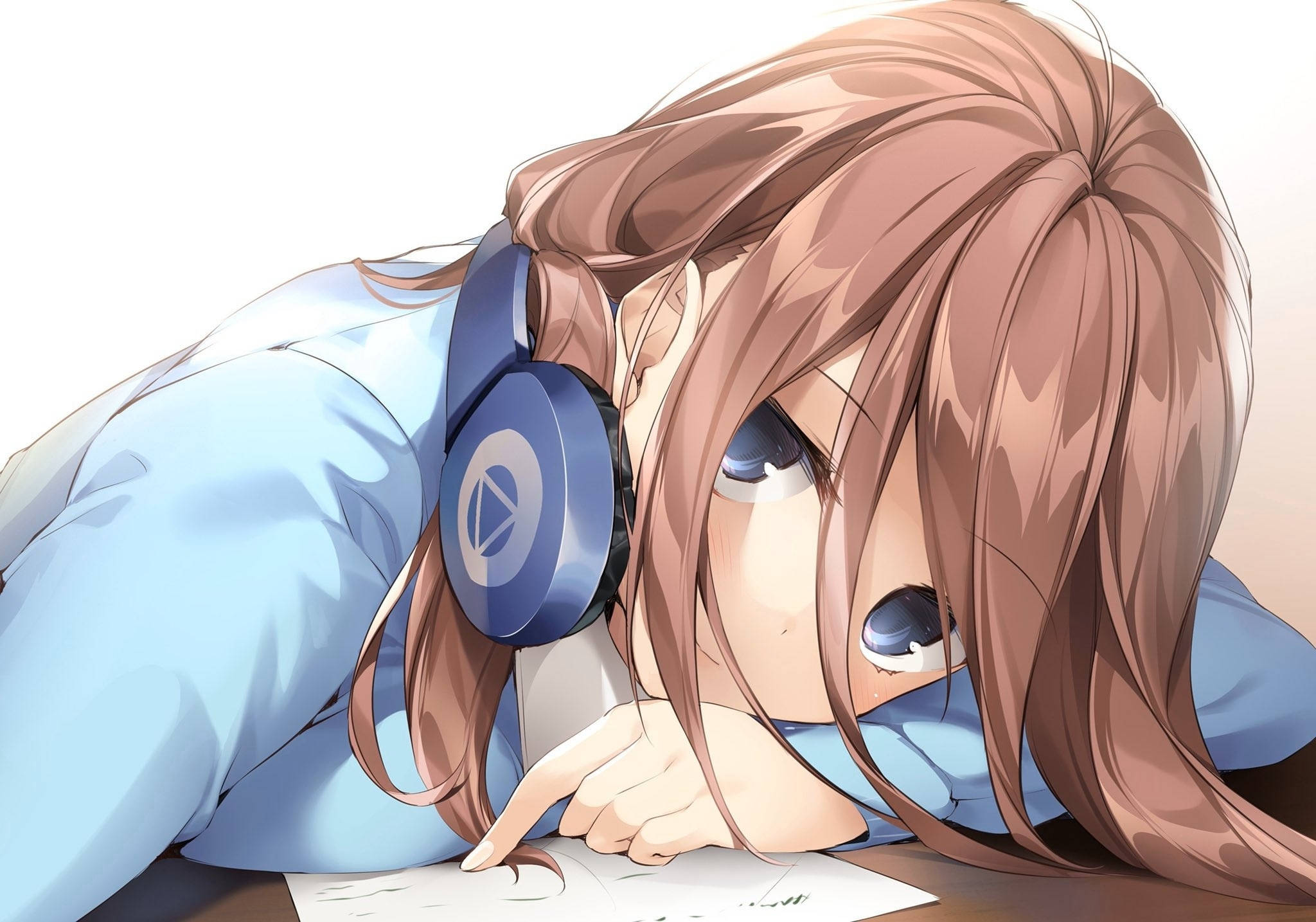 Miku Nakano, 5-toubon No Hanayome, brown-haired, Full HD Desktop Wallpaper