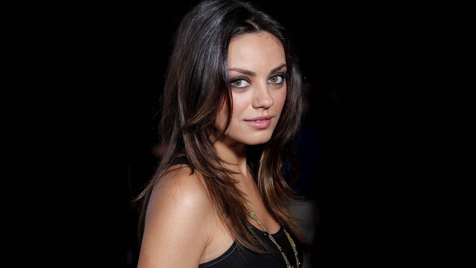 Mila Kunis, black, dark hair, HD Desktop Wallpaper