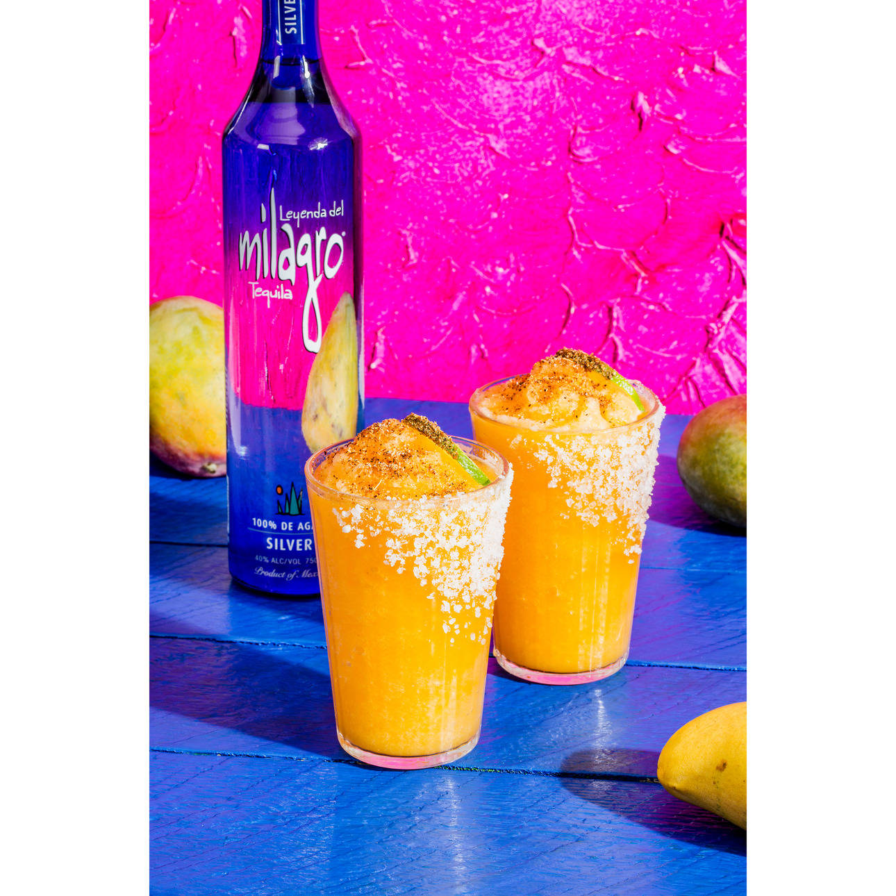 Milagro Tequila, mango helado cocktail, salt rims, HD Desktop Wallpaper