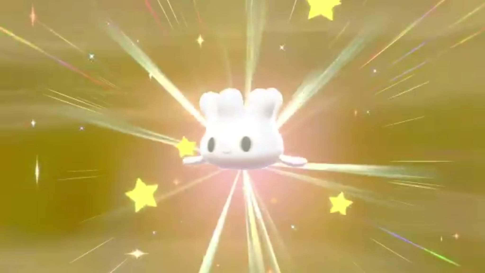 Milcery, glowing white, bunny-like creature, Full HD Desktop Wallpaper