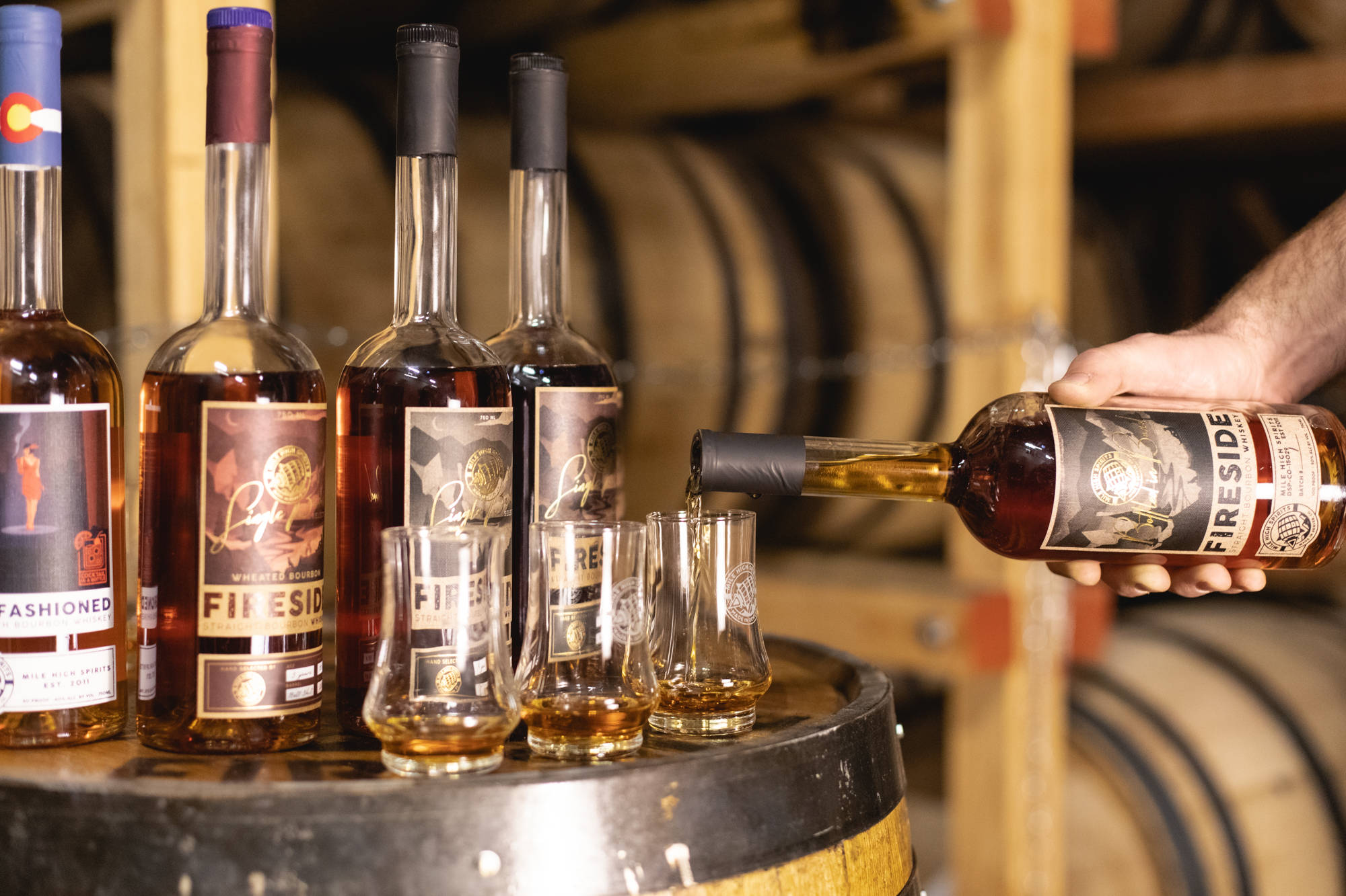 Mile High Spirits, Fireside bottle, amber whiskey, Full HD Desktop Wallpaper