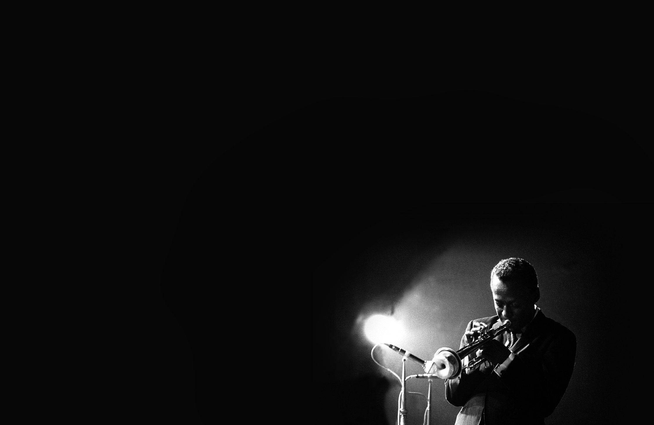 Miles Davis, trumpet, single spotlight, Full HD Desktop Wallpaper