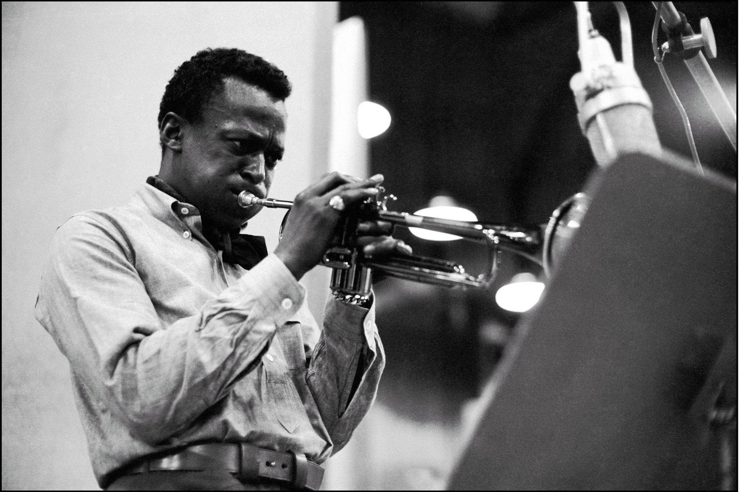 Miles Davis, jazz trumpeter, stage lights, Full HD Desktop Wallpaper