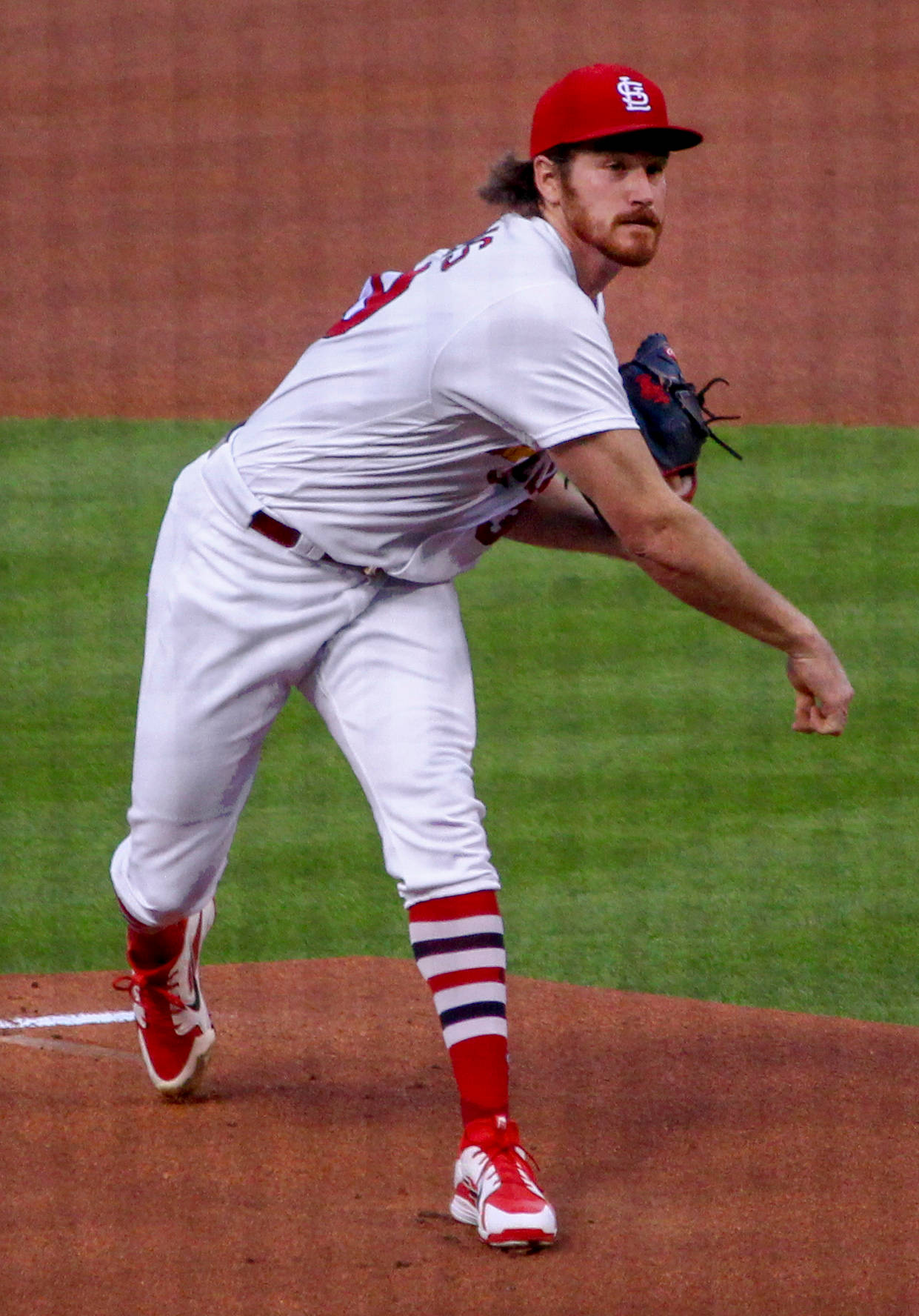 Miles Mikolas, white uniform, red cap, HD Phone Wallpaper