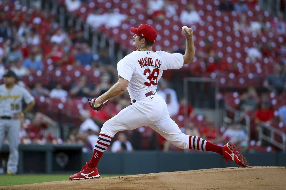 Miles Mikolas, white uniform, red accents, SD Desktop Wallpaper