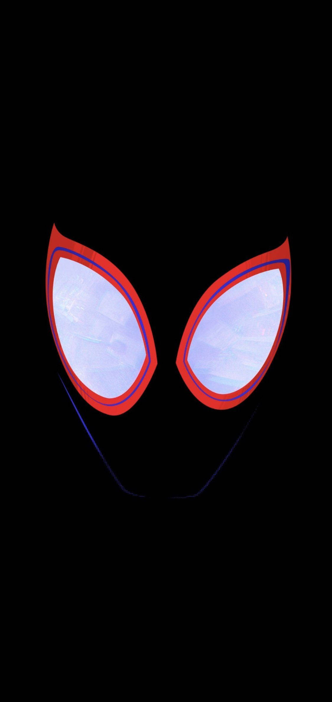 Miles Morales, spider-mask eyes, glowing red and blue, Full HD Phone Wallpaper