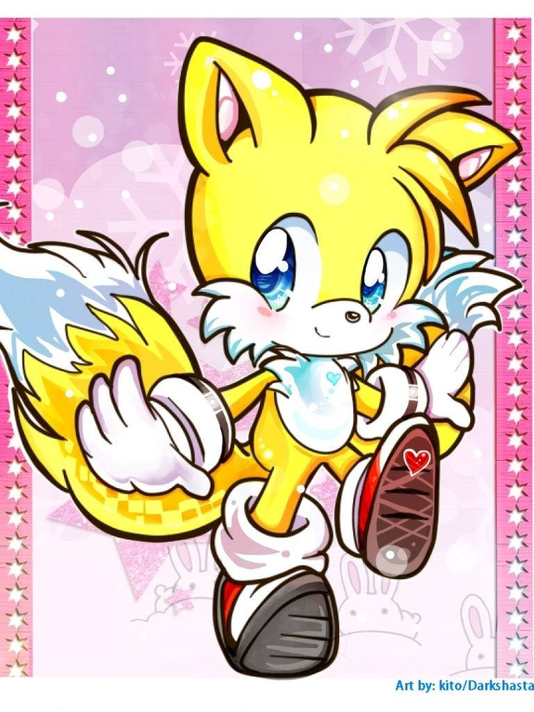Miles Prower, yellow fox, blue eyes, SD Phone Wallpaper