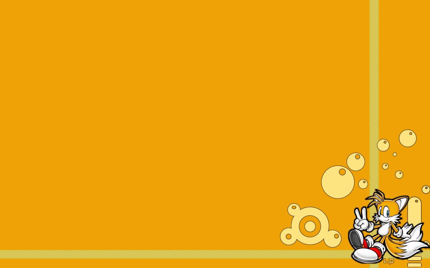 Miles Prower, yellow backdrop, solid orange background, HD Desktop Wallpaper