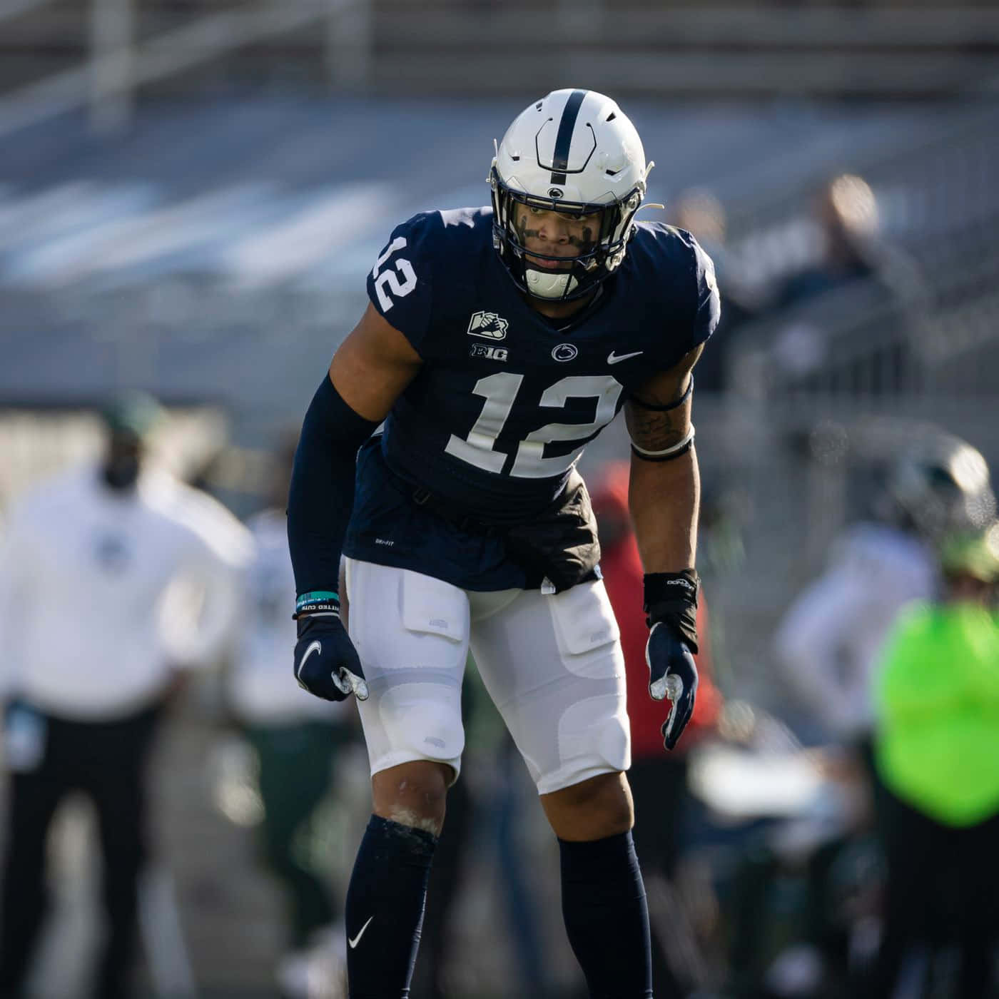 Miles Sanders, navy blue and white uniform, number 12, HD Desktop Wallpaper