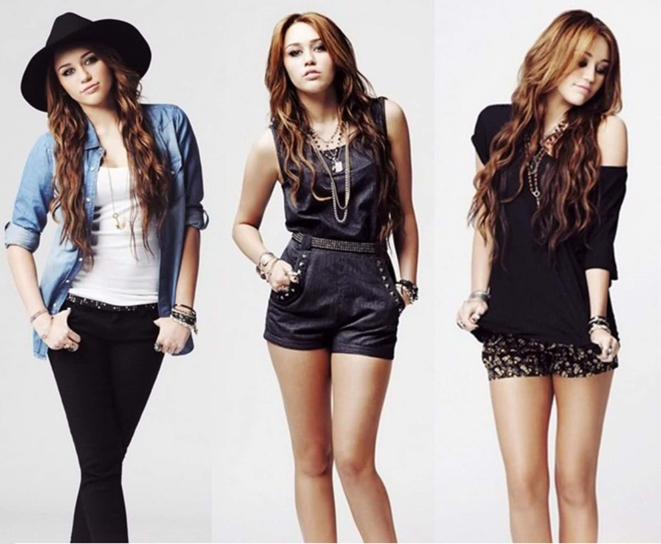 Miley Cyrus, Teen Girl Model, studio background, Full HD Desktop Wallpaper