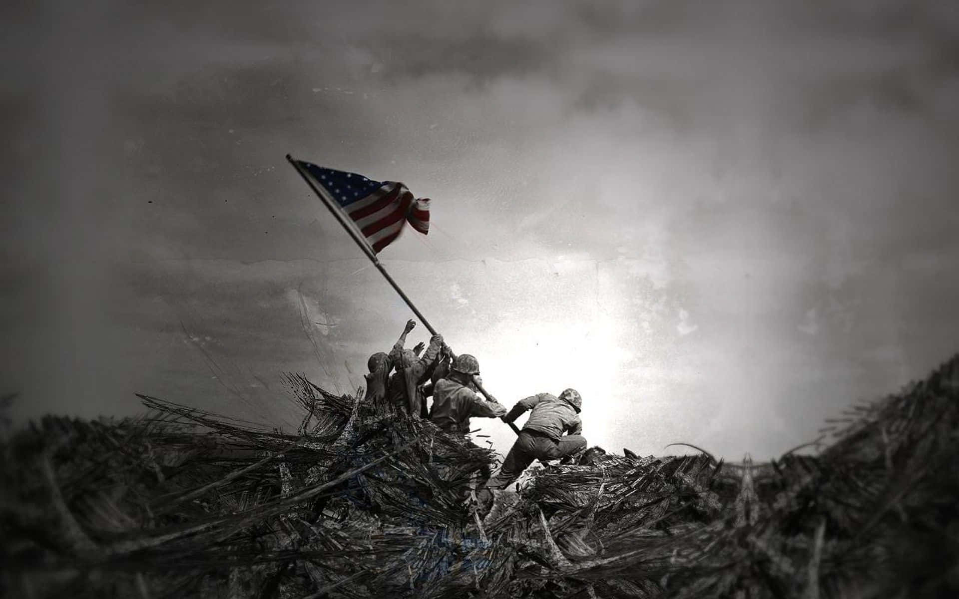 Greyscale USA Flag, military desktop, American flag, Full HD Desktop Wallpaper