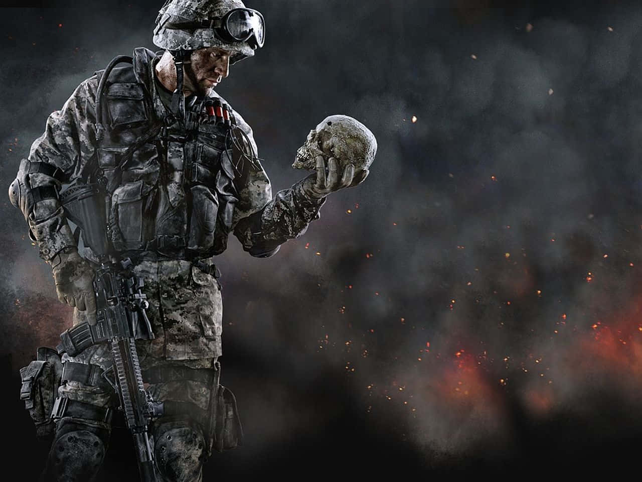 military desktop, soldier, combat gear, HD Desktop Wallpaper
