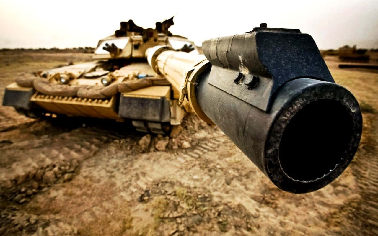 military desktop, battle-worn tank, cannon barrel, HD Desktop Wallpaper